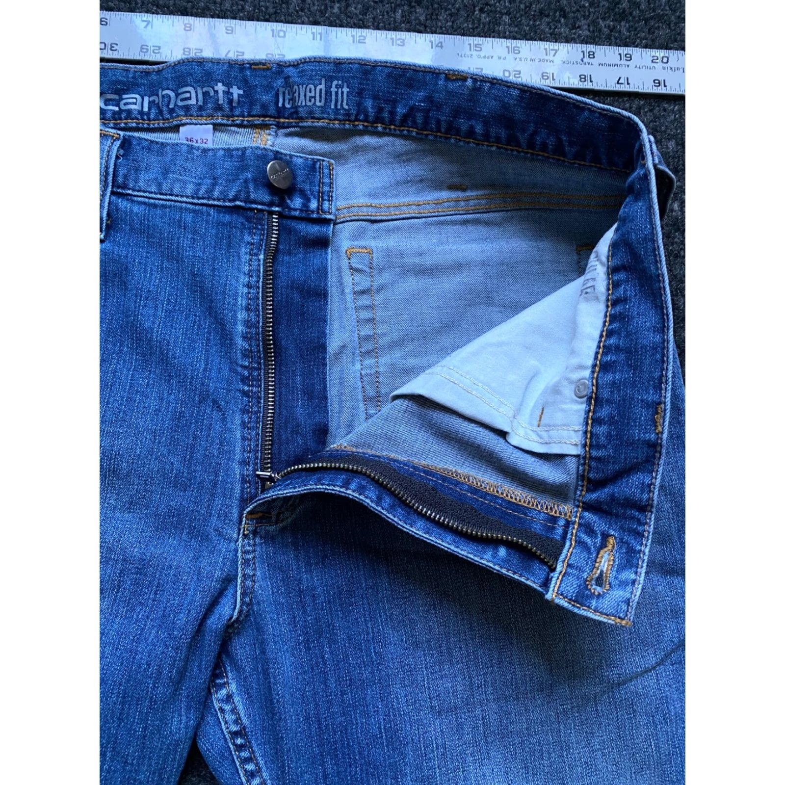 Carhartt Carhartt Jeans Mens Relaxed Fit Denim Size 36 x 32 Irregular Cut Off Hem Size US 36 / EU 52 - 5 Thumbnail