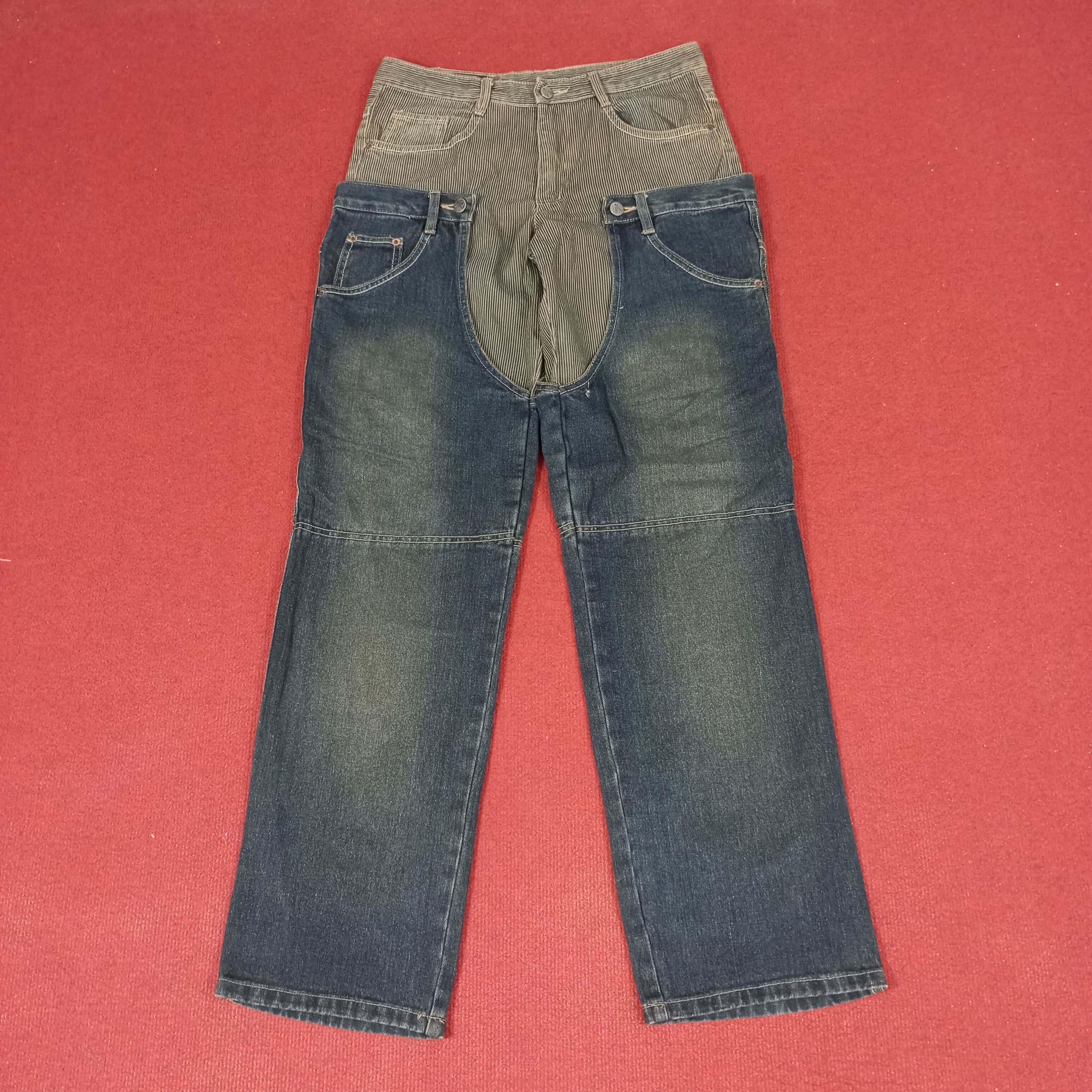 Vintage Win Jen Fashion Style Double Waist Design Streetwear Jeans Size US 31 - 1 Thumbnail