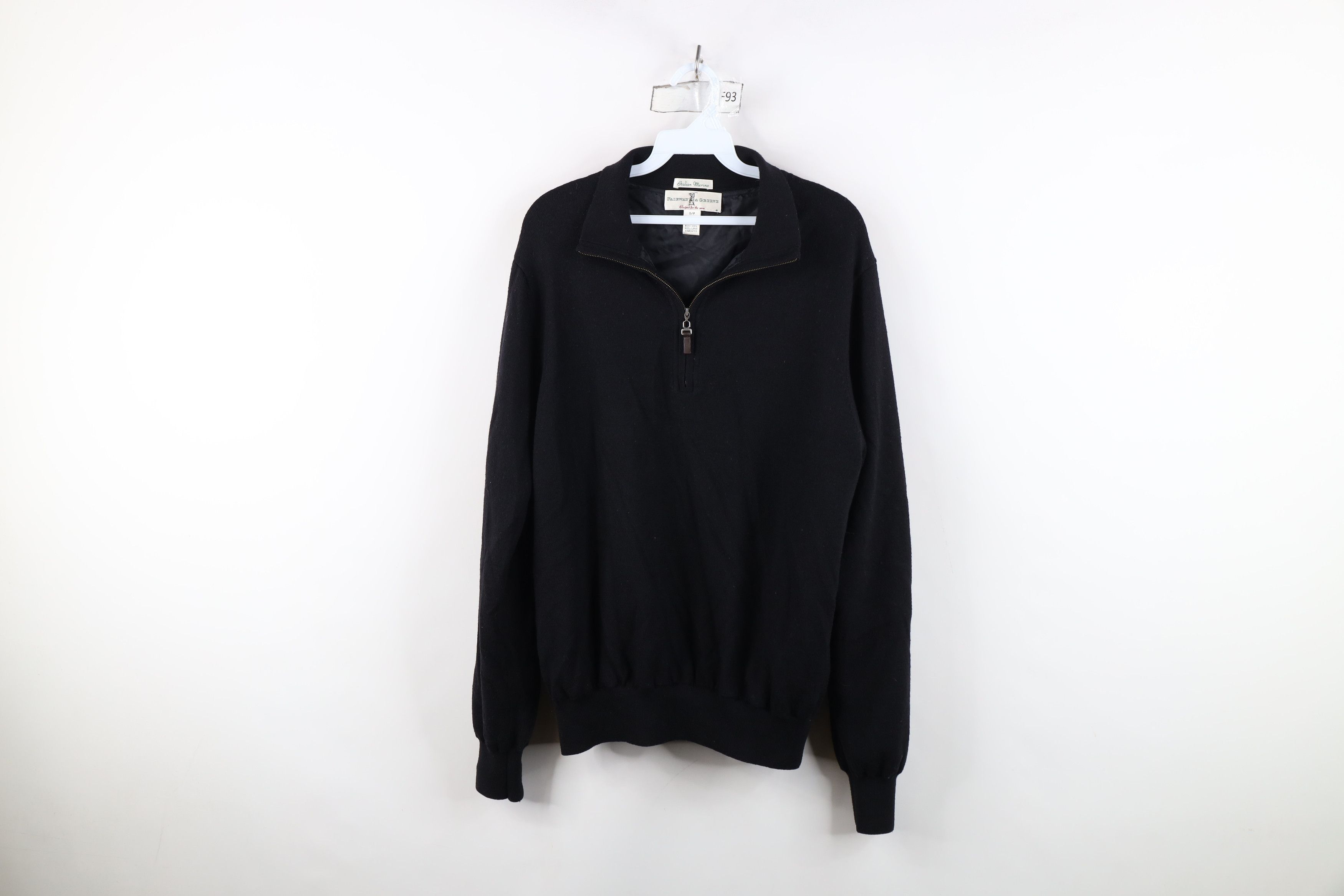 Vintage Vintage Blank Lined Wool Knit Half Zip Sweater Jacket Black Size US S / EU 44-46 / 1 - 1 Thumbnail