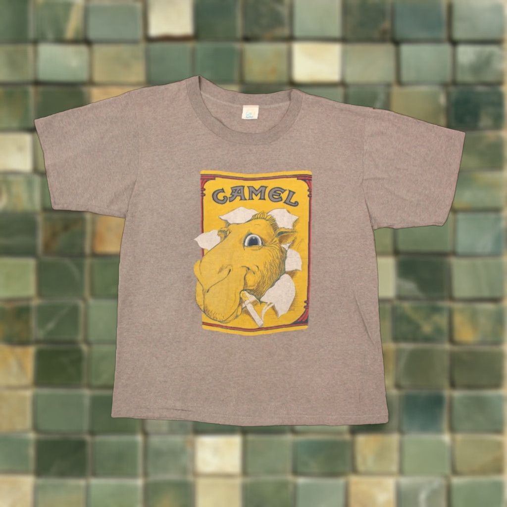 Camel Camel Men's VTG 80s Grey TShirt Cigarettes Sz L 1980s Graphic Tee Vintage Shirt Mens Medium? Size US L / EU 52-54 / 3 - 1 Thumbnail
