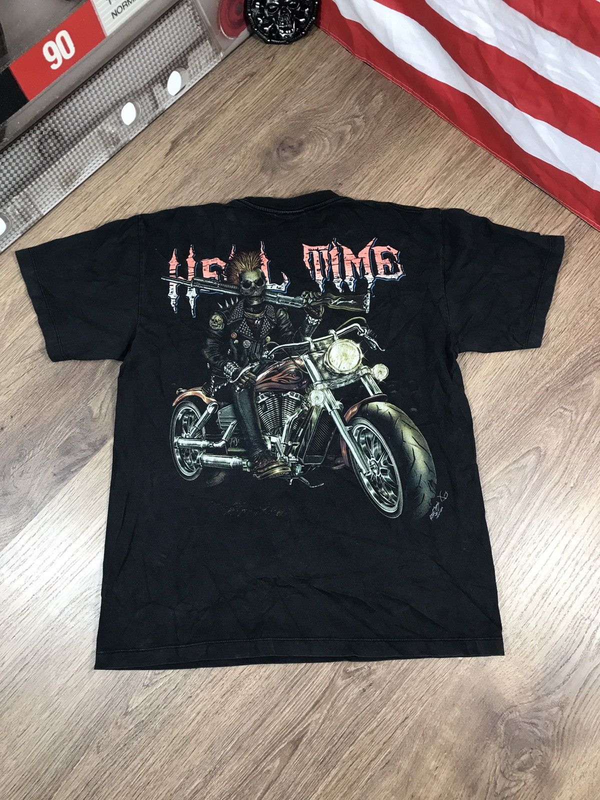 Japanese Brand × Vintage Vintage Hell Time Biker T Shirt Size US L / EU 52-54 / 3 - 6 Thumbnail