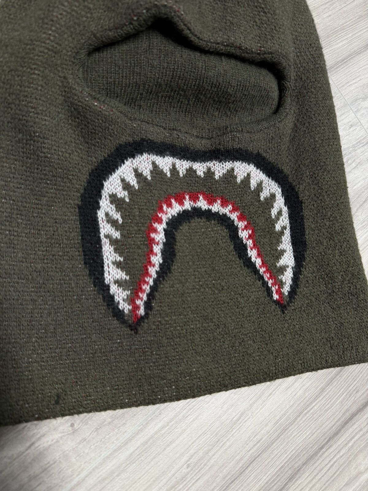Bape A Bathing Ape Green Ski Mask Bape Shark Balaclava Size ONE SIZE - 2 Thumbnail