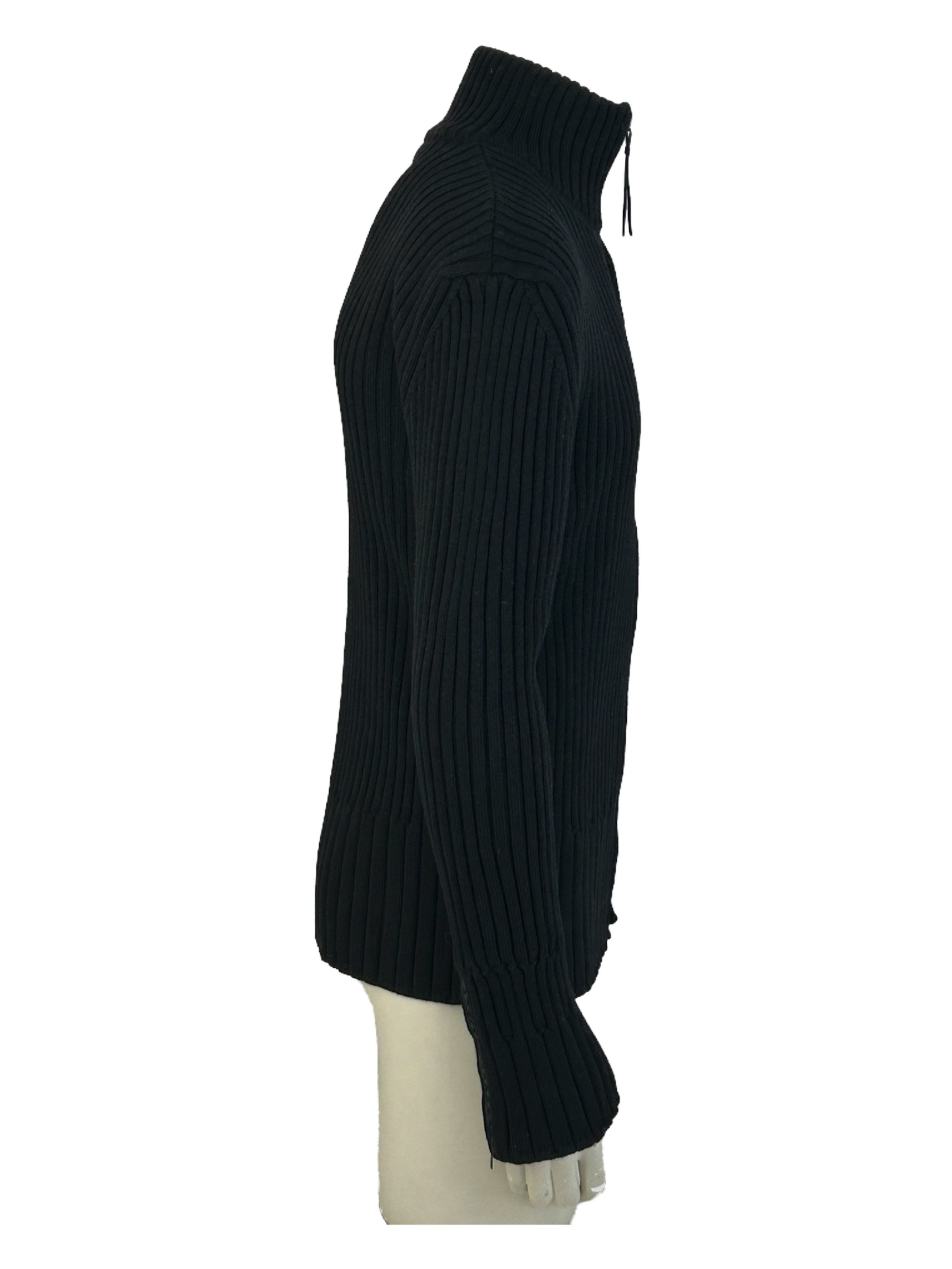 Fendi FENDI BLACK RIBBED ZIP UP/ ZIP CUFF BLACK KNIT SIZE 52 Size US XL / EU 56 / 4 - 2 Thumbnail