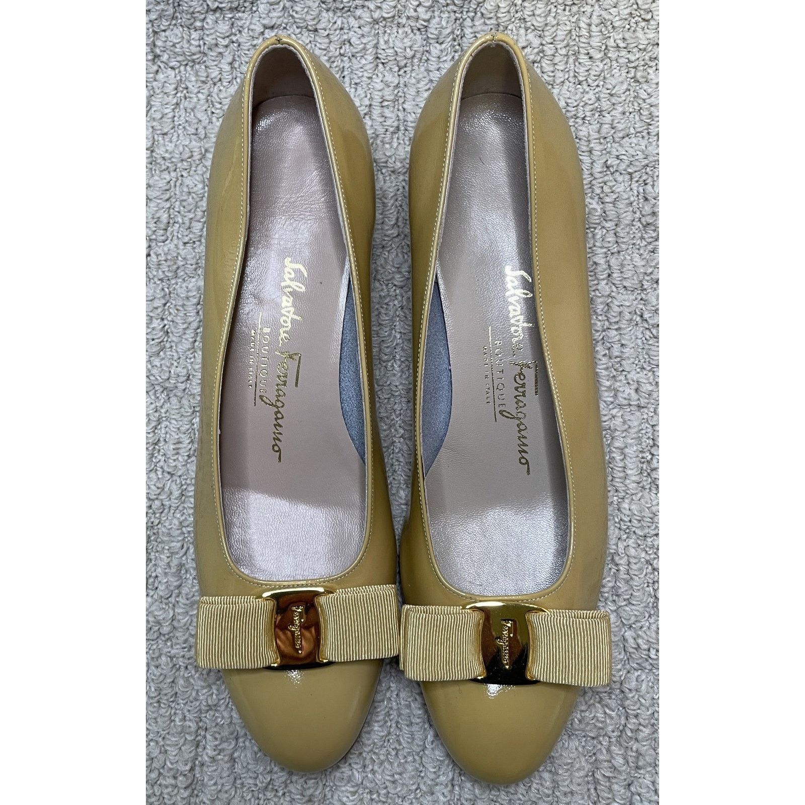 Salvatore Ferragamo Salvatore Ferragamo Pumps Womens 8 C Yellow Patent Leather Size US 8 / IT 38 - 3 Thumbnail