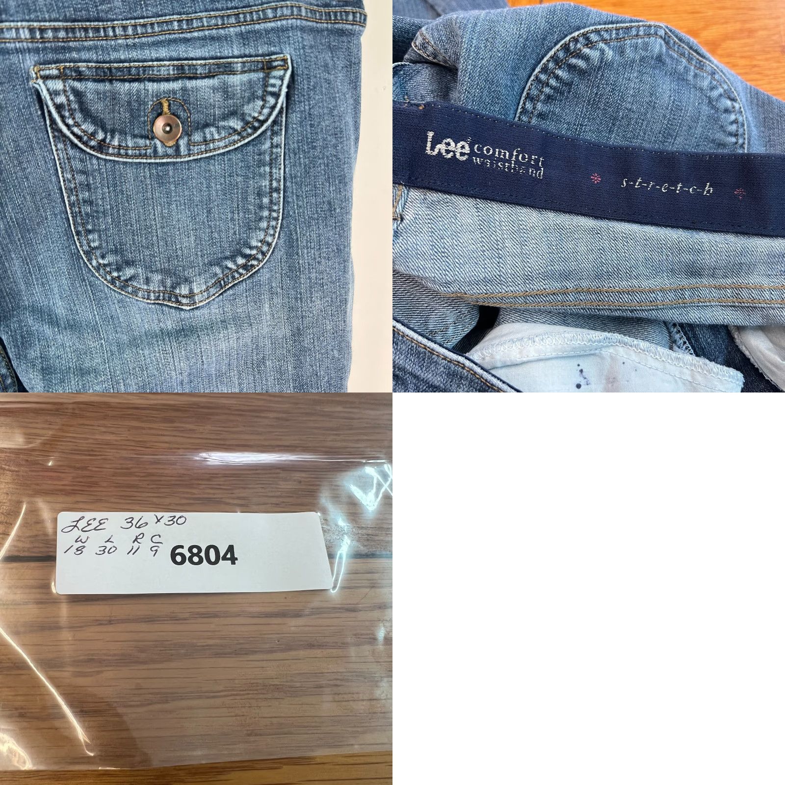 Lee Lee Jeans Main Selling Point: Comfort Waistband Stretch Straight Leg Blue Denim Size 36X30 Mens Size US 36 / EU 52 - 8 Thumbnail