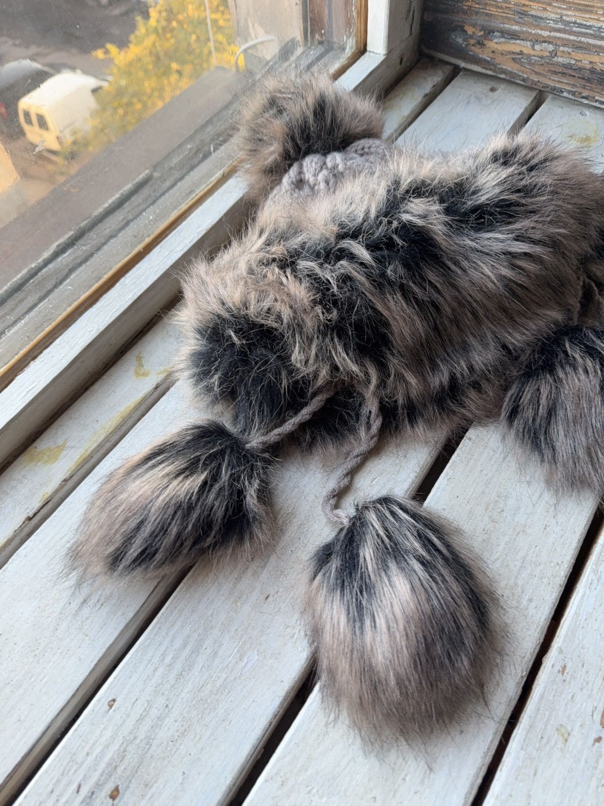 Japanese Brand Japanese 00s Y2K Retro Avant Garde Mohair Fuzzy Trapper Hat Size ONE SIZE - 6 Thumbnail