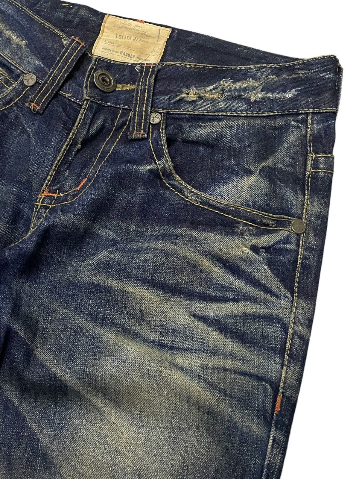 GOSTAR DE FUGA × Hysteric Glamour × Tornado Mart Lolita Japan Claw Mark Honeycomb Mud Wash Jeans Size US 30 / EU 46 - 8 Thumbnail