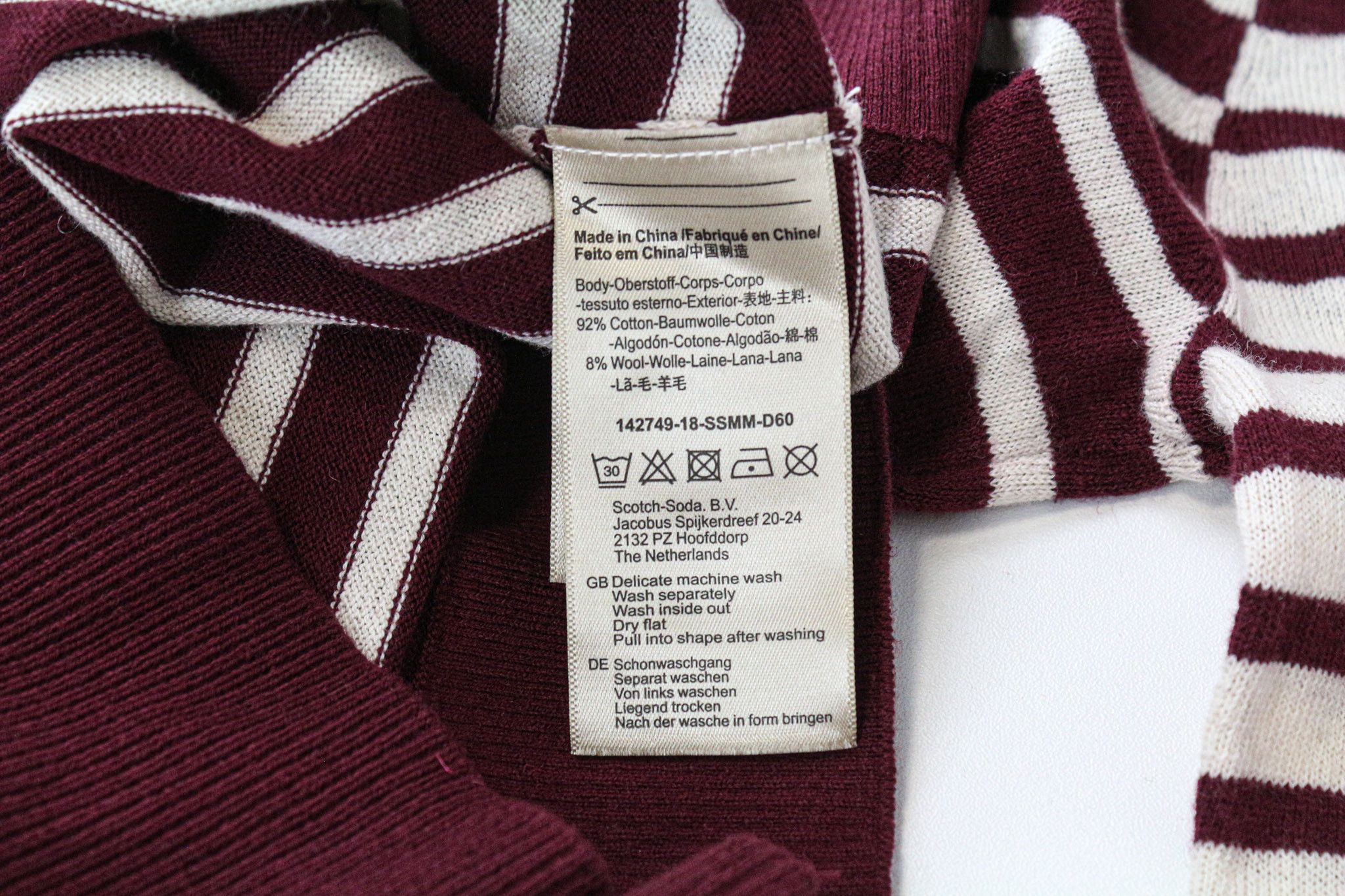Scotch & Soda AMS COUTURE L Purple Red Cotton Wool Sweatshirt 74894 Size US L / EU 52-54 / 3 - 5 Thumbnail