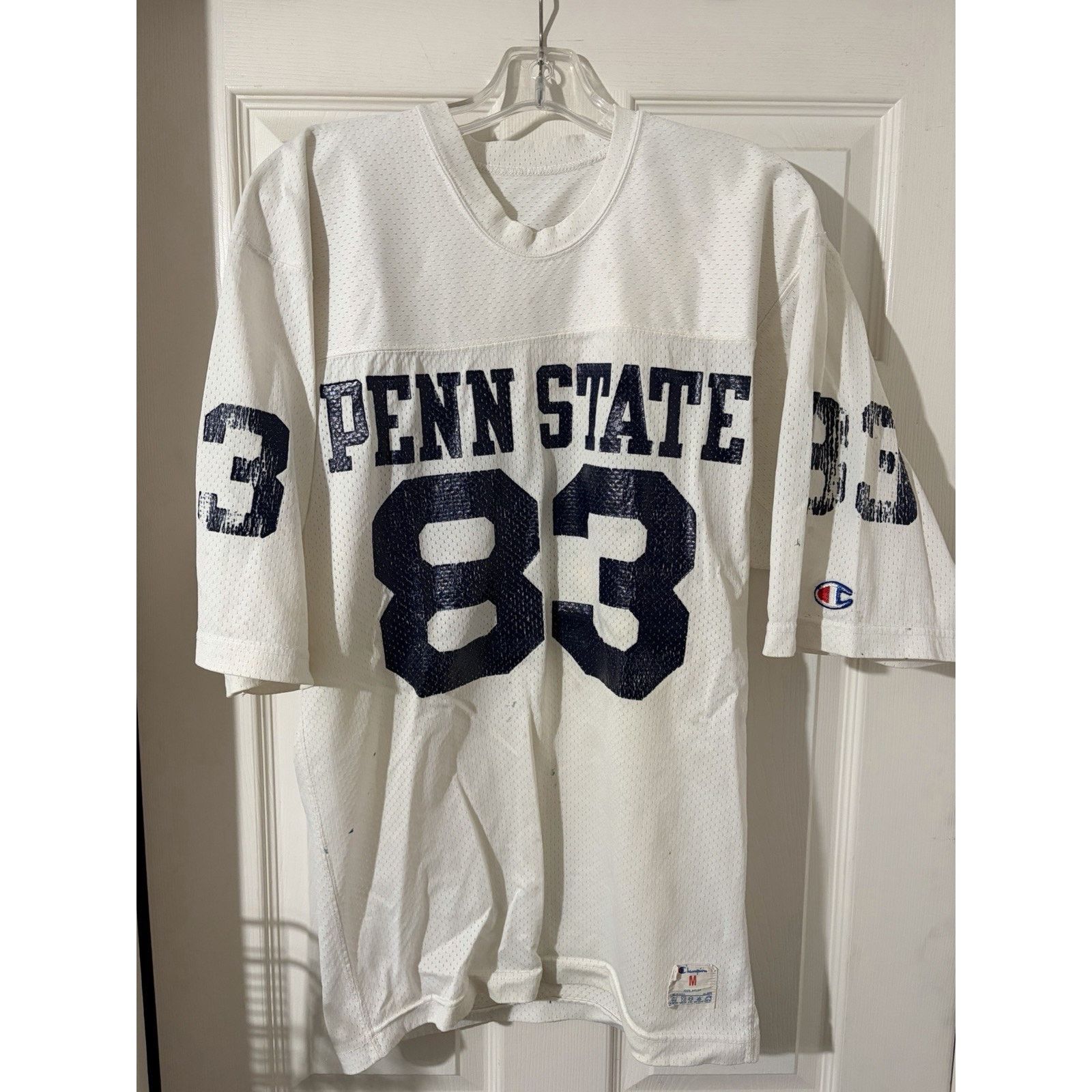 Champion Vintage 80s Penn State Football Jersey Champion Sz M White Size US M / EU 48-50 / 2 - 1 Thumbnail