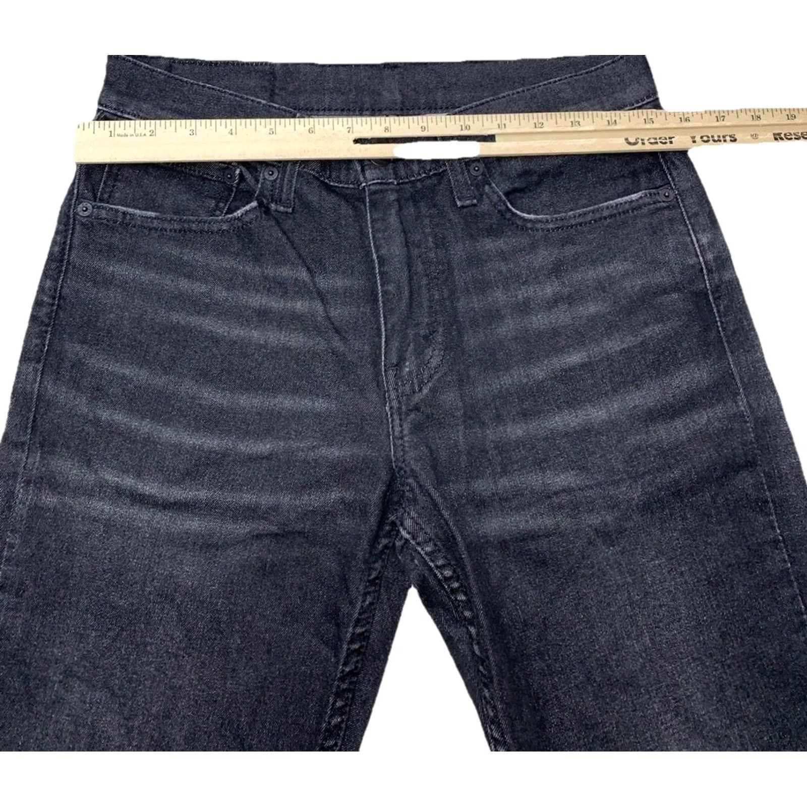 Levi's Levi’s 511 Black Flex Distressed Jeans 31x32 Mens Denim Straight Style Regular 5-Pocket Zip Modern Dark Wash Size US 31 - 4 Thumbnail