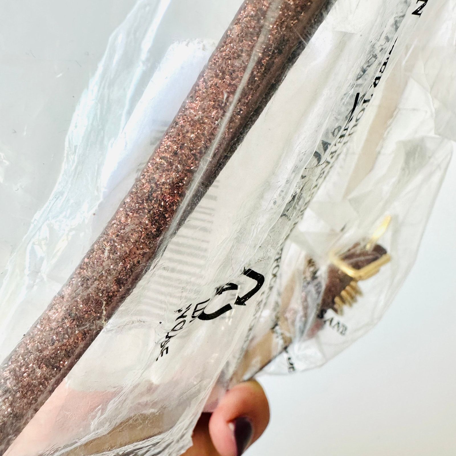 Anthropologie NEW ANTHROPOLOGIE Bronze Rust Gold Glitter Skinny Waist Belt Size ONE SIZE - 3 Thumbnail
