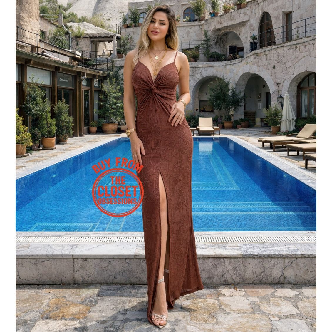 MANGO BLOGGER FAVE!!! V-Neck Embroidered Maxi Dress NWT