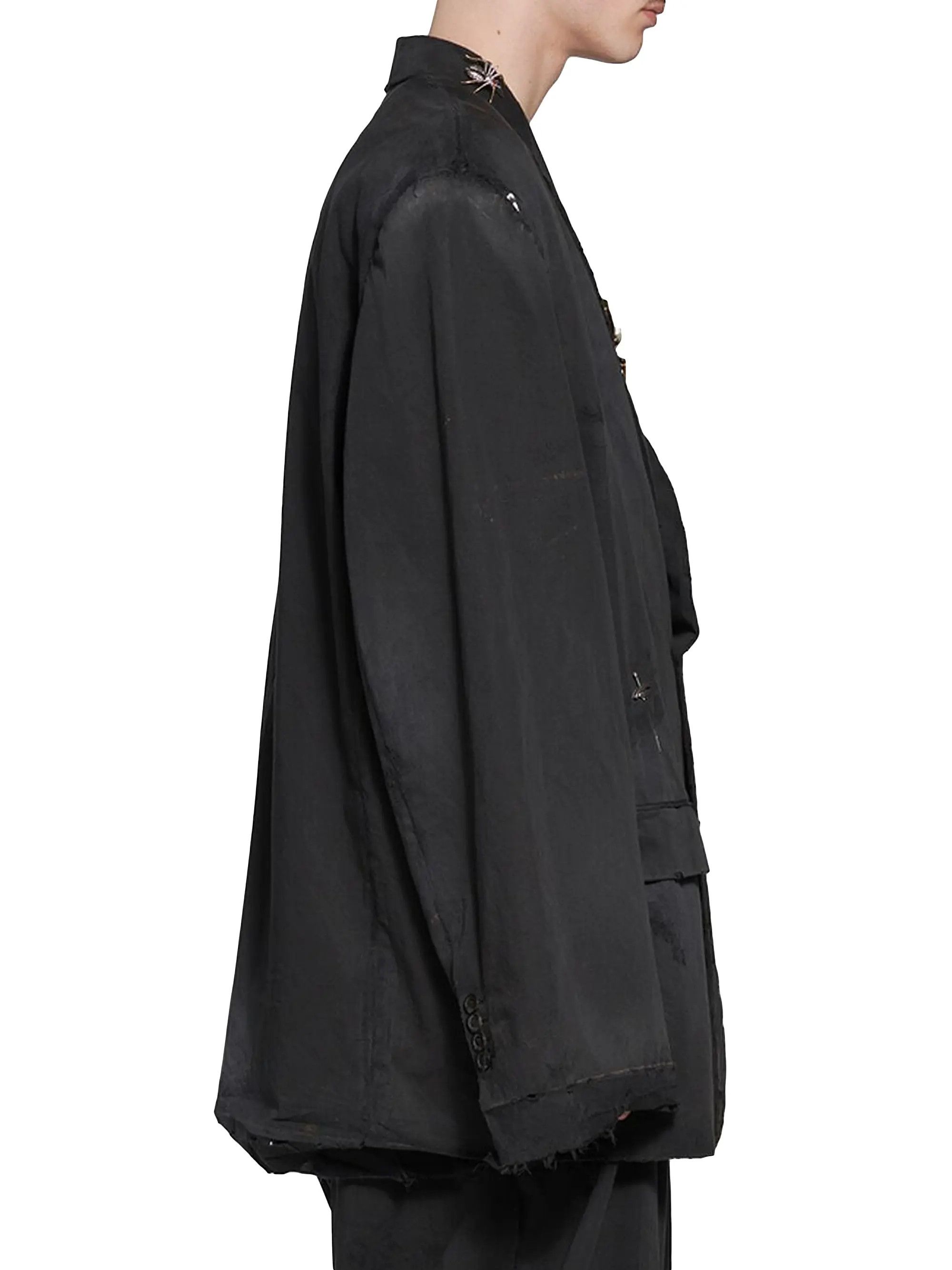 Balenciaga o1w1db10825 Goth Tailored Jacket in Black Size US XL / EU 56 / 4 - 5 Thumbnail