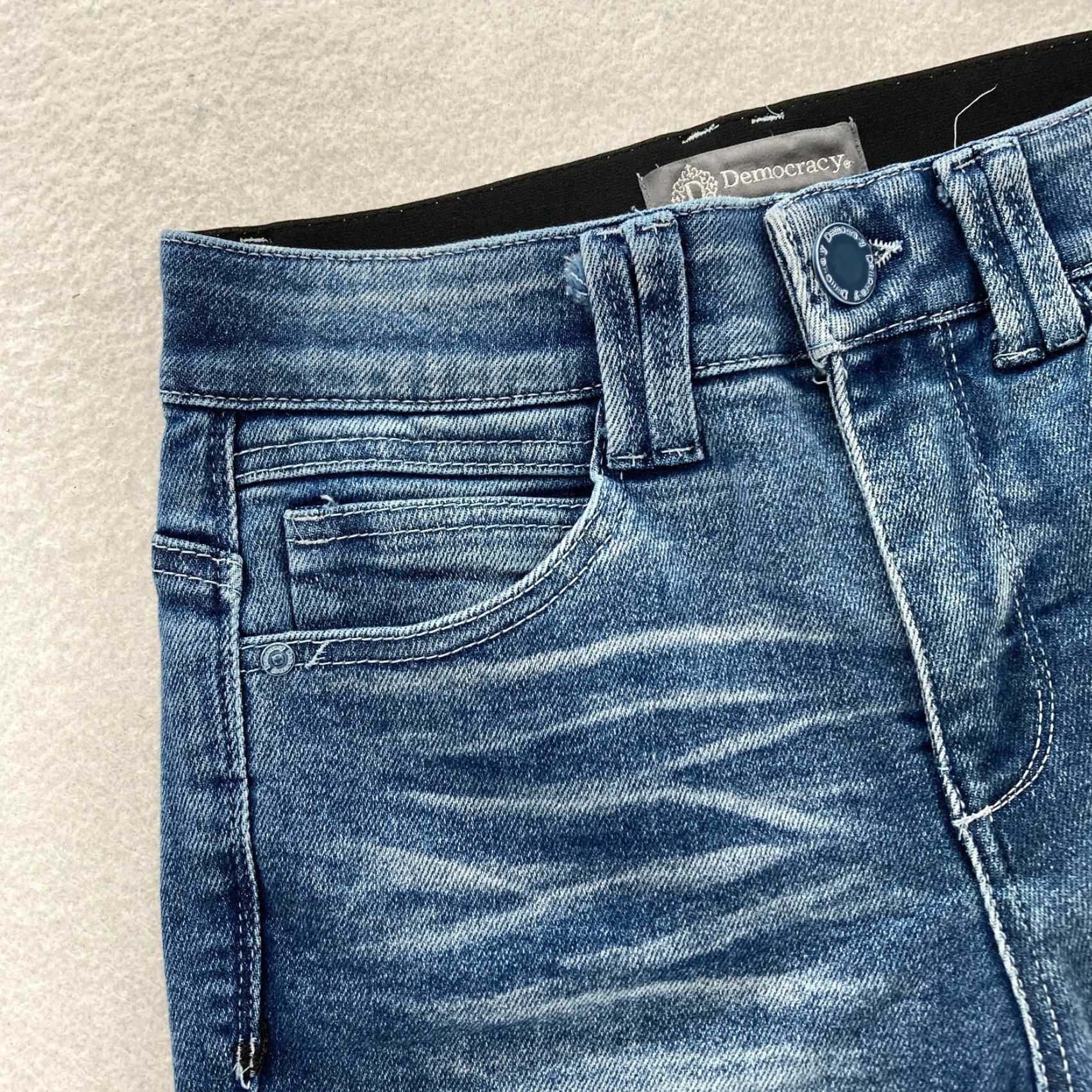 Vintage Democracy Jeans Ab Technology Women's 6 Ankle Skinny Medium Blue Stretch Denim Jeans Size 28" / US 6 / IT 42 - 3 Thumbnail