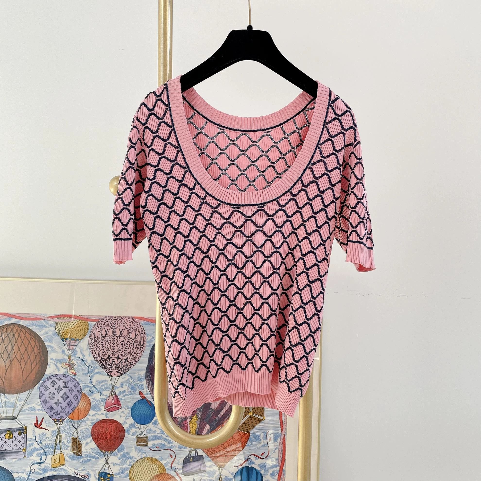 Chanel Chanel Pink Quilted Knit Top 38 2022 Size S / US 4 / IT 40 - 2 Thumbnail