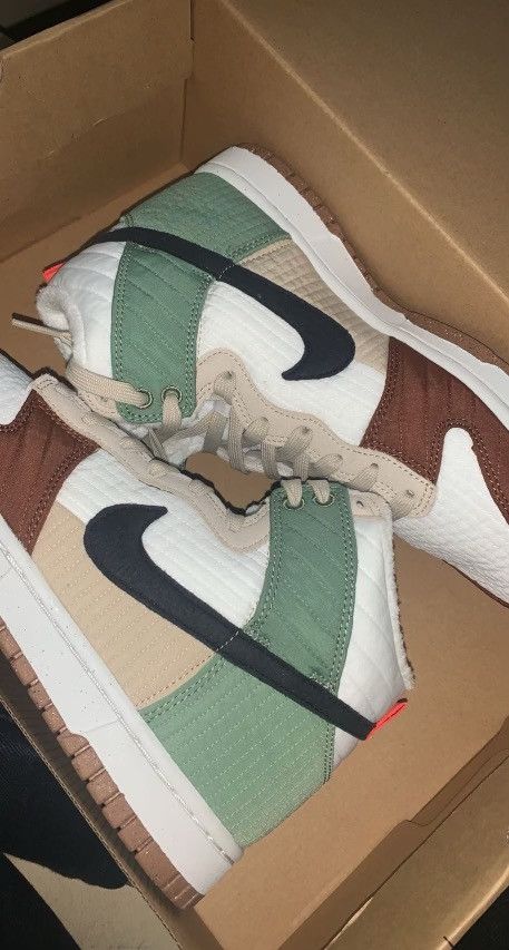 image of Nike Dunk High Next Nature Summit White Shoes, Women's (Size 8)
