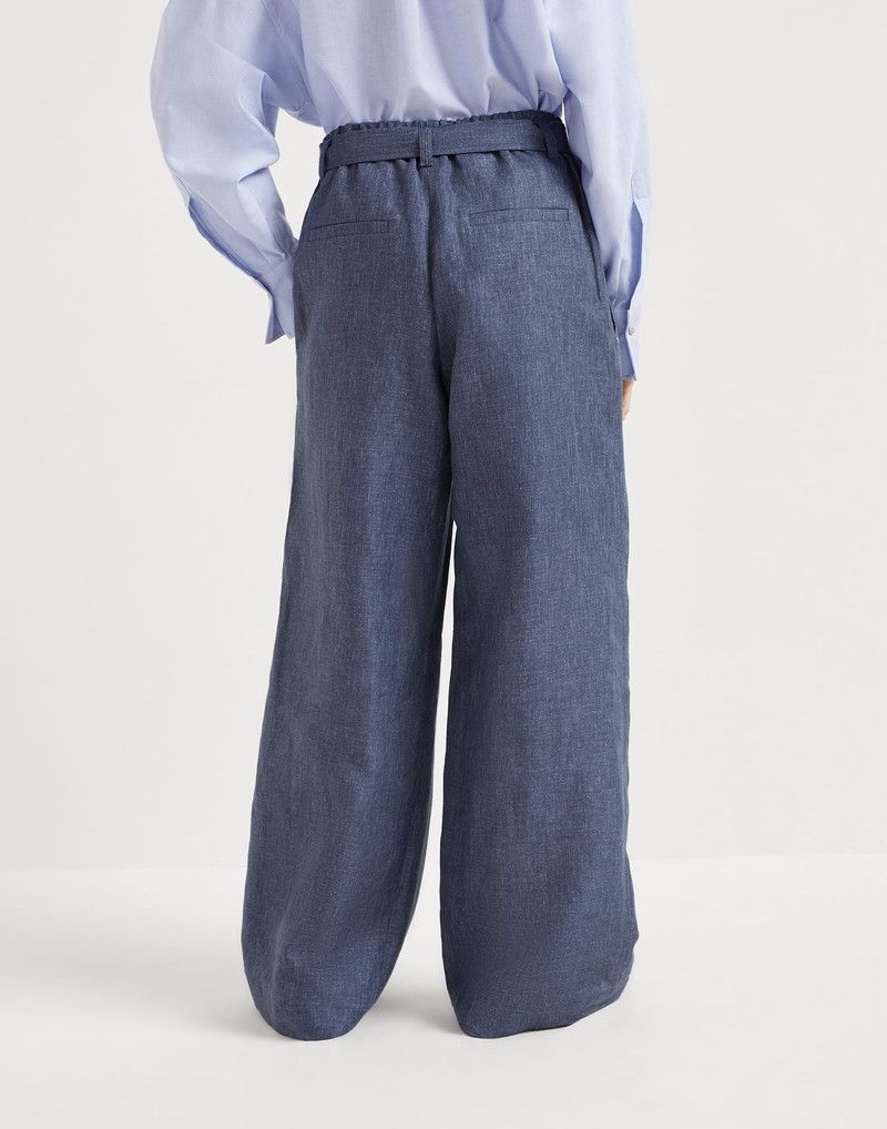 Brunello Cucinelli o1la1rc1a0326 Denim Explorer Track Trousers in Blue Size 26" / US 2 / IT 38 - 2 Thumbnail