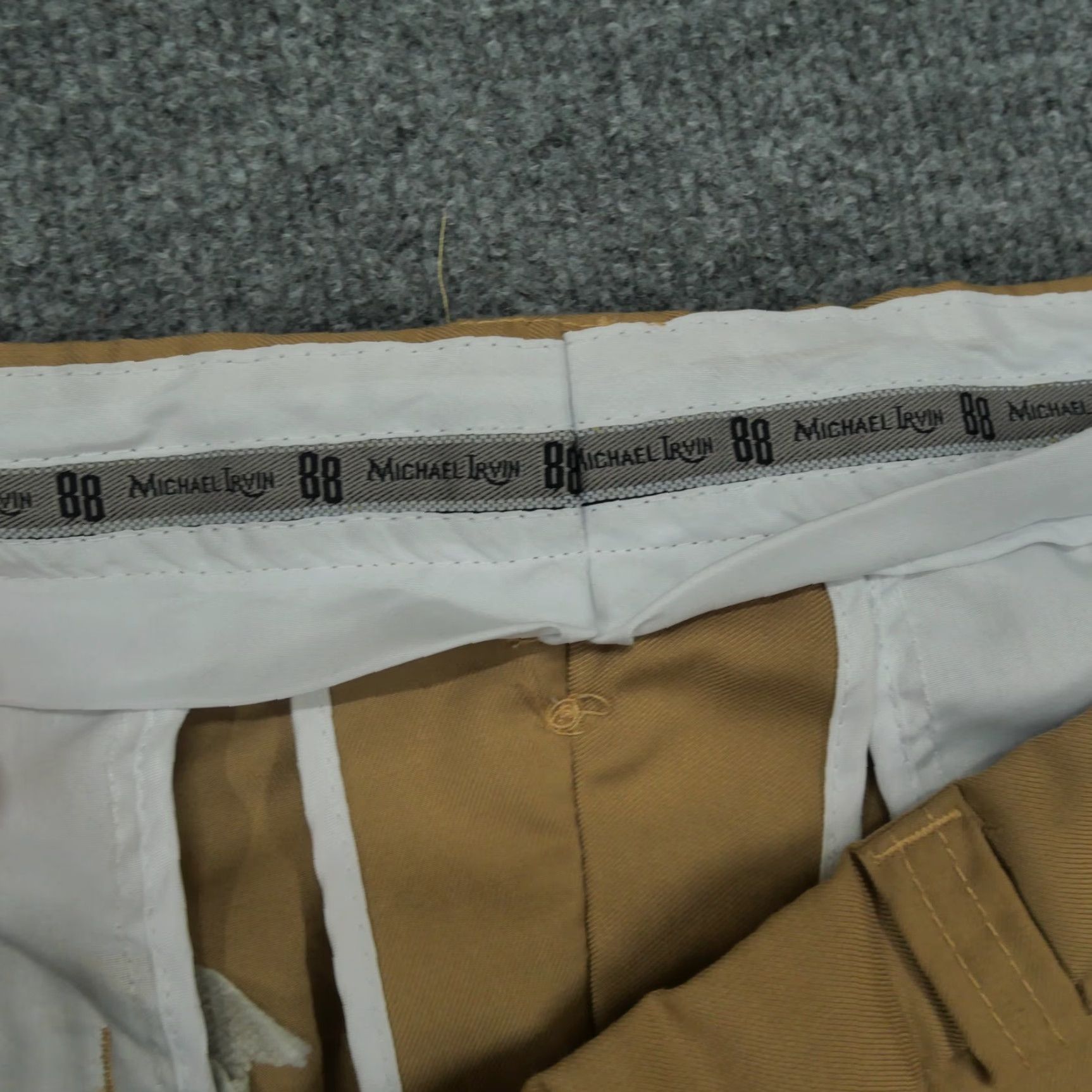 Vintage Michael Irvin Pants Mens 38x34 Tan Brown Khaki Slacks Dress 88 Size US 33 - 4 Thumbnail