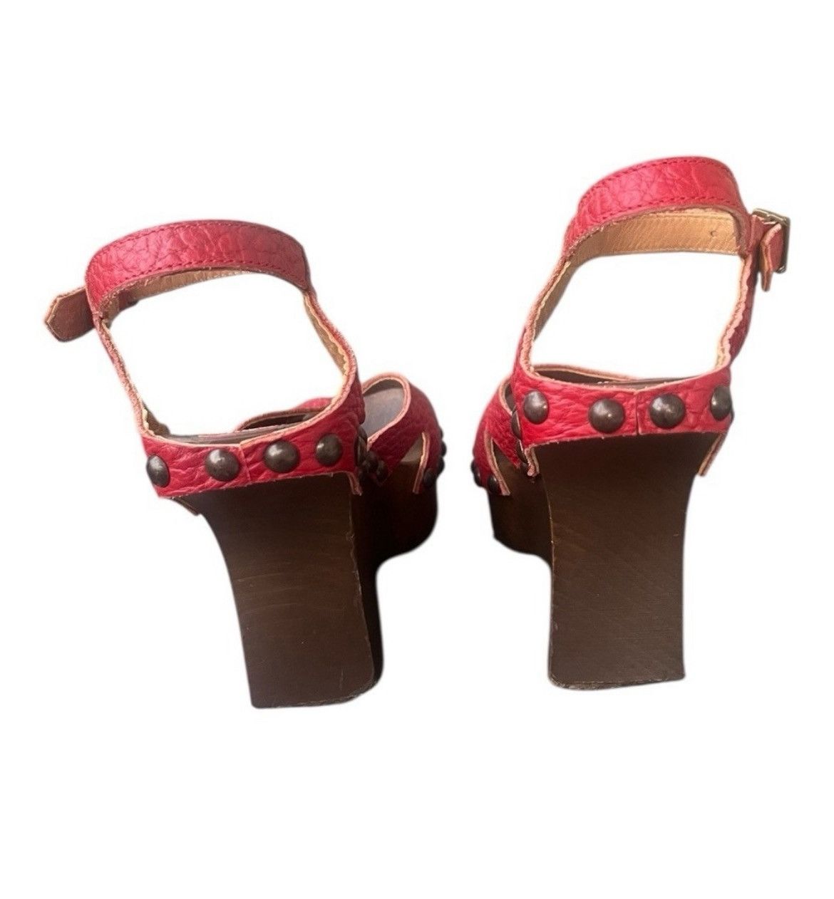 Marni Marni Studded Platform Sandals – Red Leather & Burlap Size 7 Size US 7 / IT 37 - 5 Thumbnail