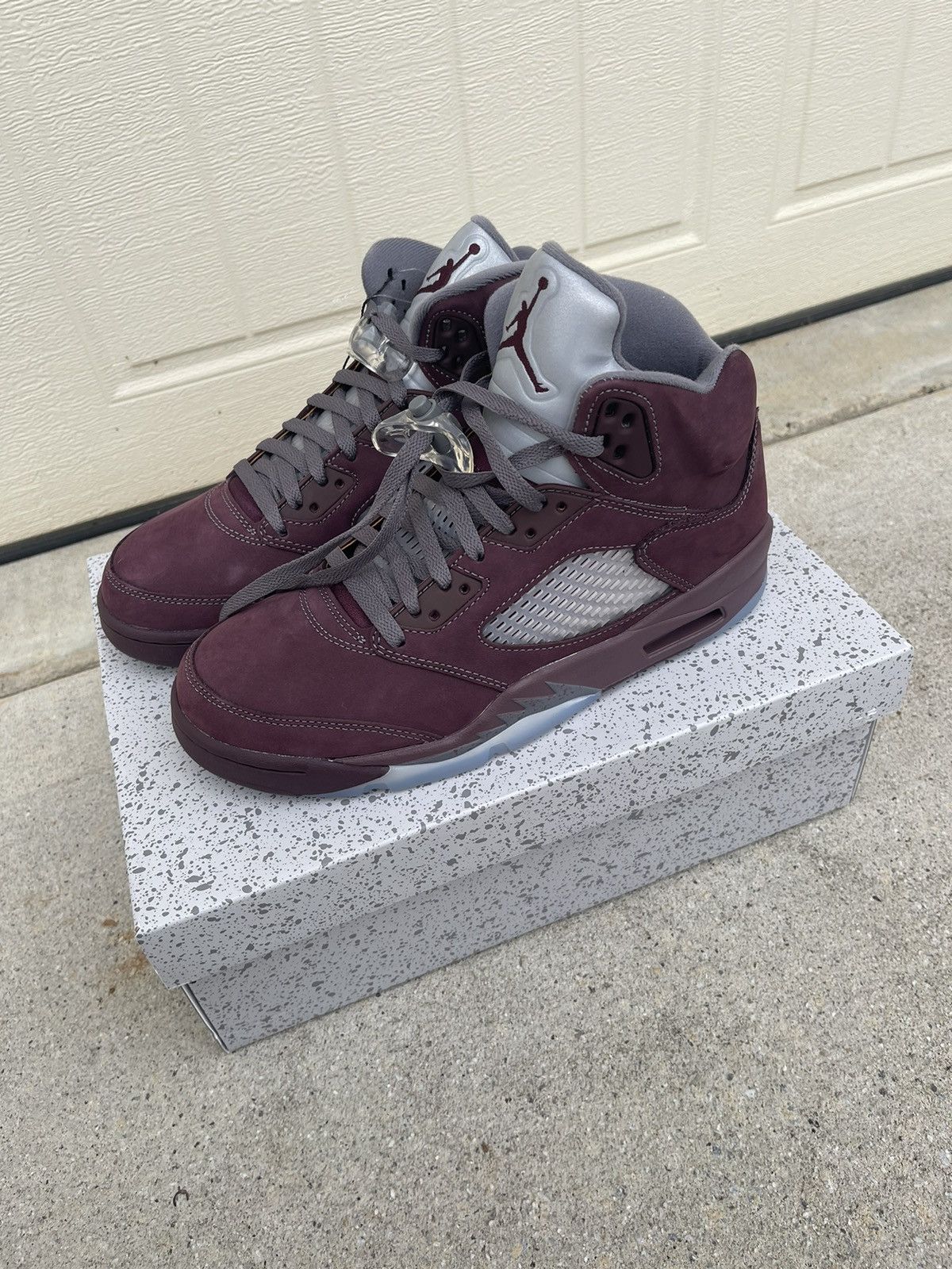 image of Air Jordan 5 Retro “Burgundy” Shoes in Burgandy, Men's (Size 9)