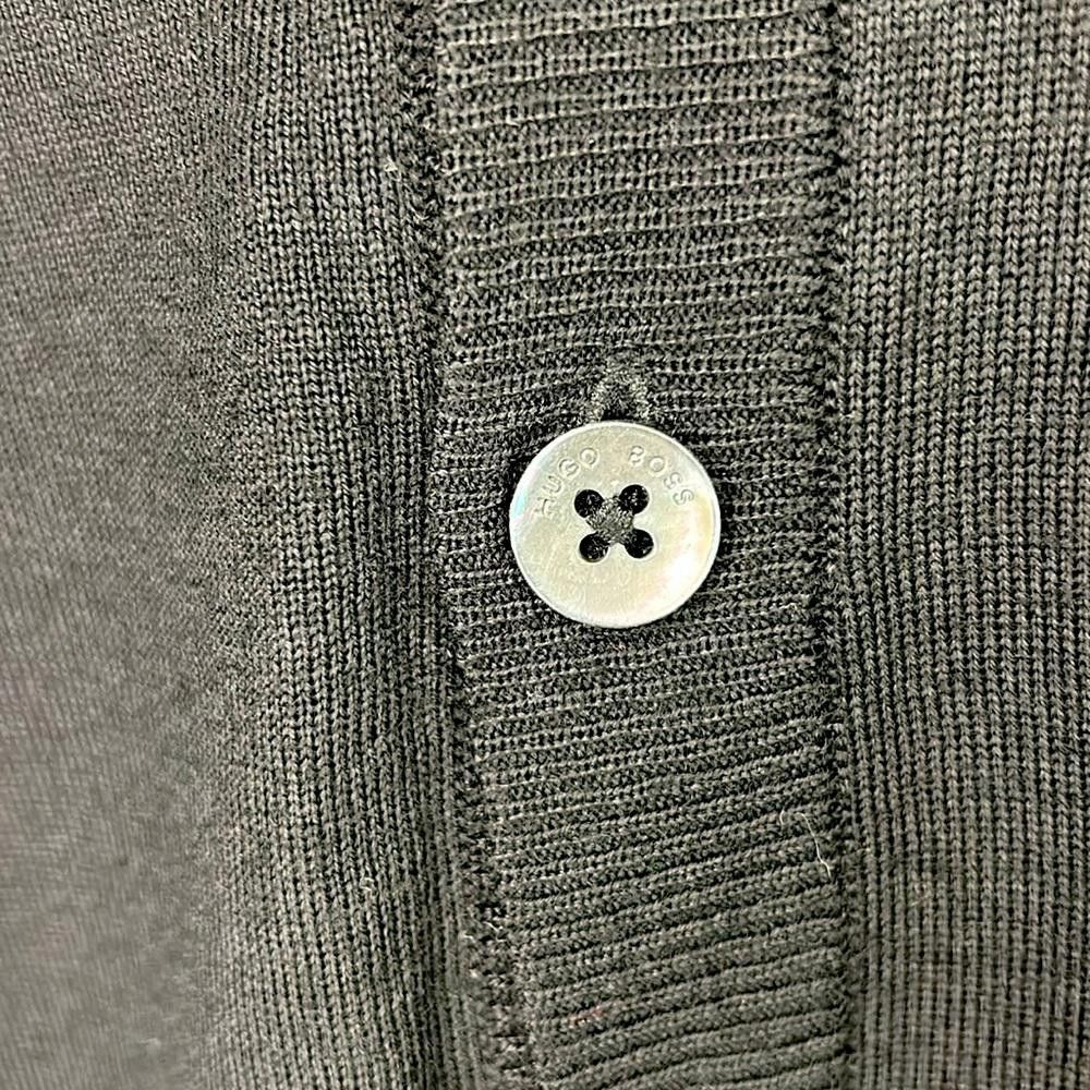 Hugo Boss BOSS -Vneck Cardi - Black - Medium - Slim - 100% Merino Wool Size US M / EU 48-50 / 2 - 3 Thumbnail