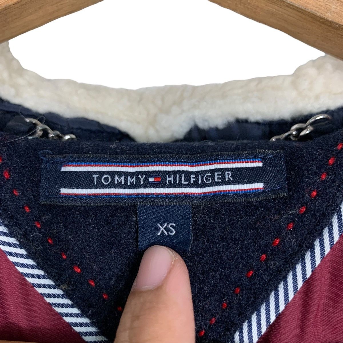 Tommy Hilfiger TOMMY HILFIGER Puffer Wool Hooded Hybrid Long Coat 2456-C110 Size US XS / EU 42 / 0 - 17 Thumbnail