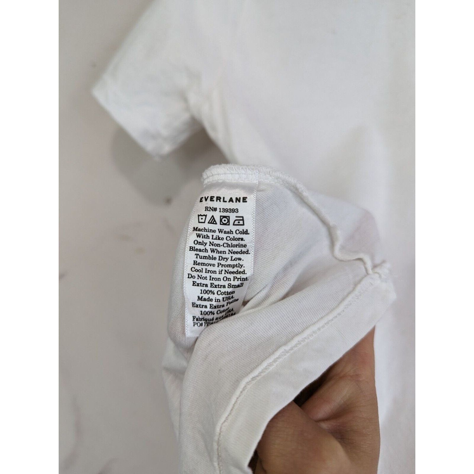 Everlane Everlane T Shirt Women XXS 2XS White Crew Box Cut Tee Cotton Size XXS / US 00 / IT 34 - 9 Thumbnail