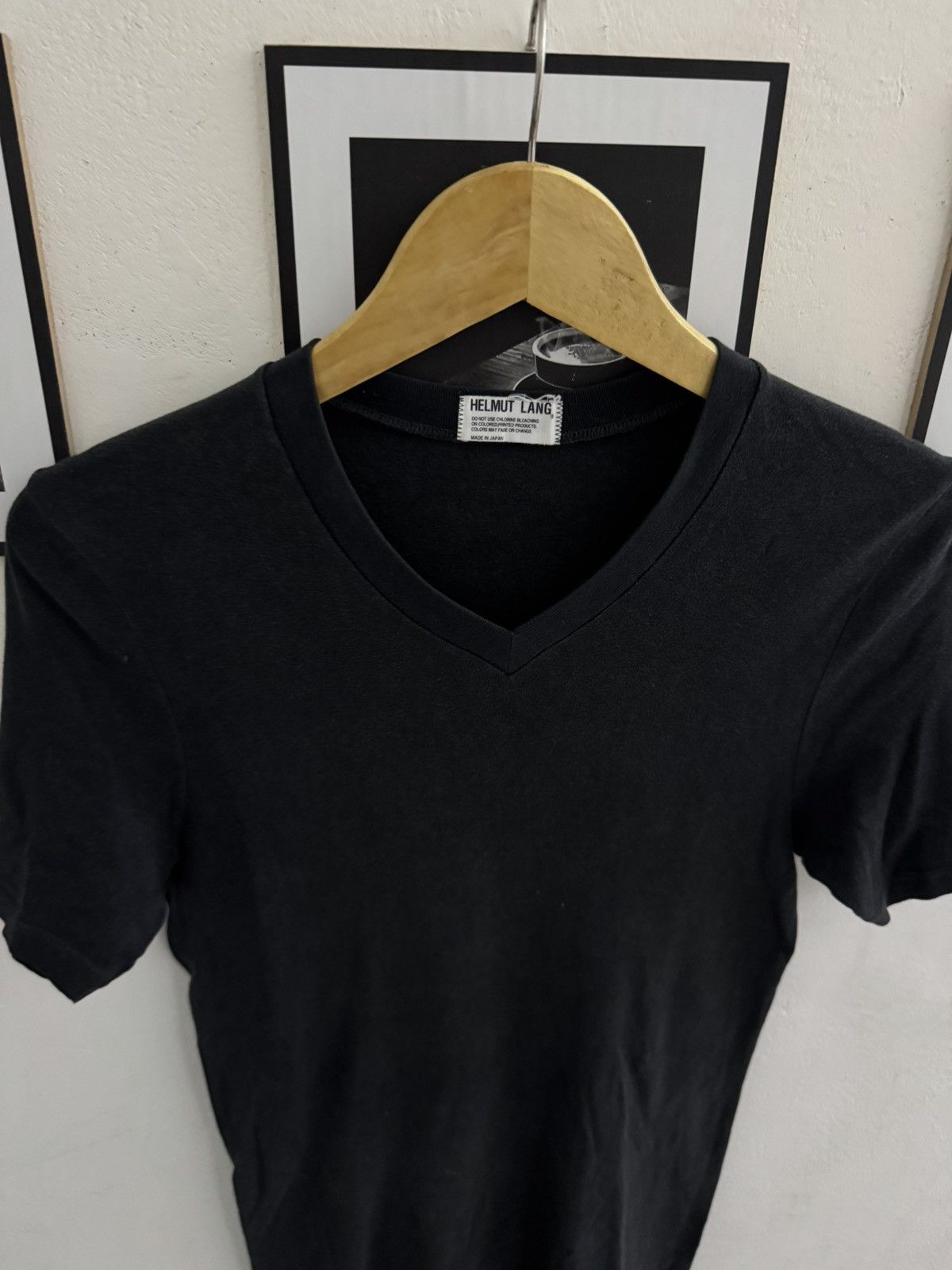 VINTAGE HELMUT LANG THRASHED FADED VNECK TSHIRT