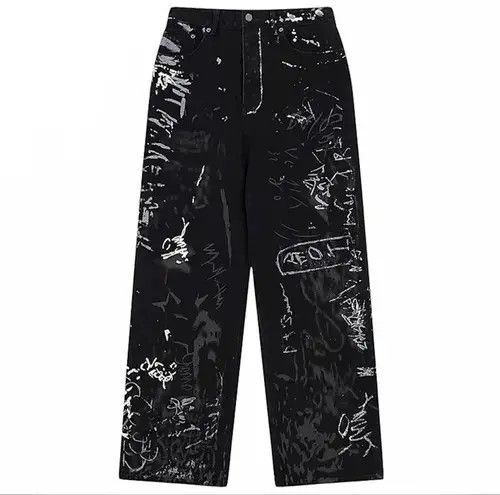 Jean Lefty Graffiti denim pants jeans Size US 33 - 4 Thumbnail