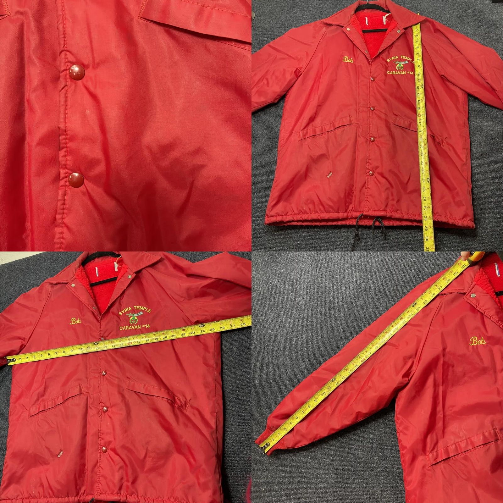 Vintage VINTAGE Syria Temple Caravan Jacket Mens Large Red Nylon Snap Lined USA Shriners Size US L / EU 52-54 / 3 - 8 Thumbnail