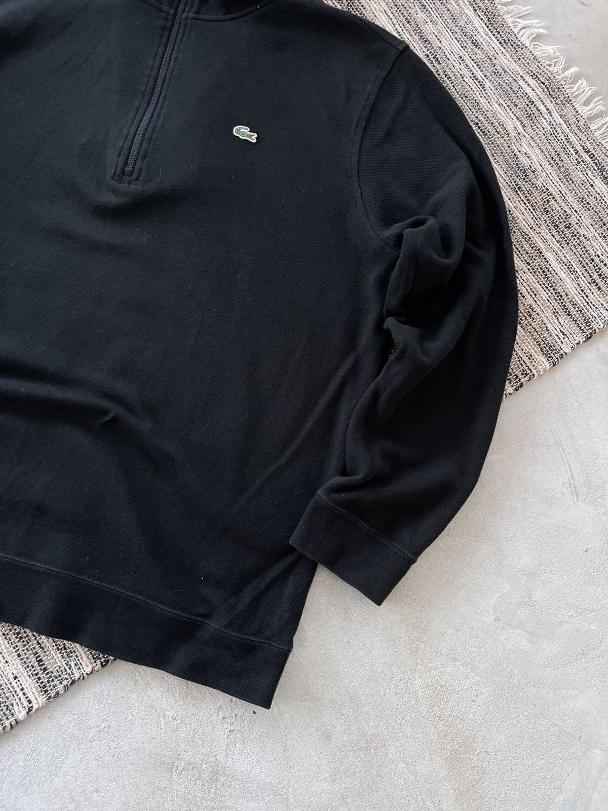 Lacoste Vintage Lacoste Black Zip Sweatshirt Avantgarde Minimalistic Size US XL / EU 56 / 4 - 5 Thumbnail
