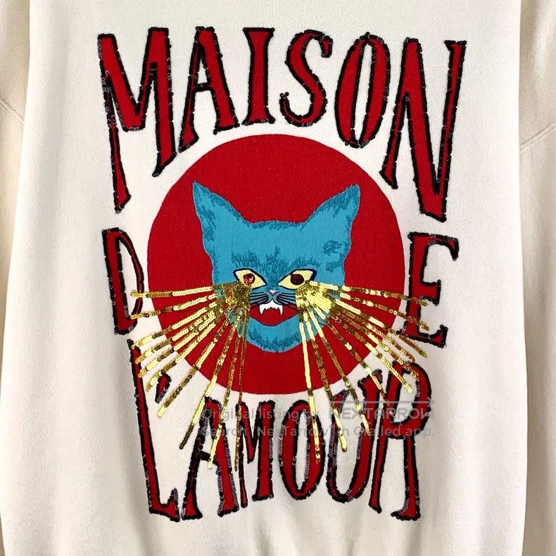 Gucci Gucci Beige letter cat sequin cotton round-neck long-sleev Size US S / EU 44-46 / 1 - 4 Thumbnail