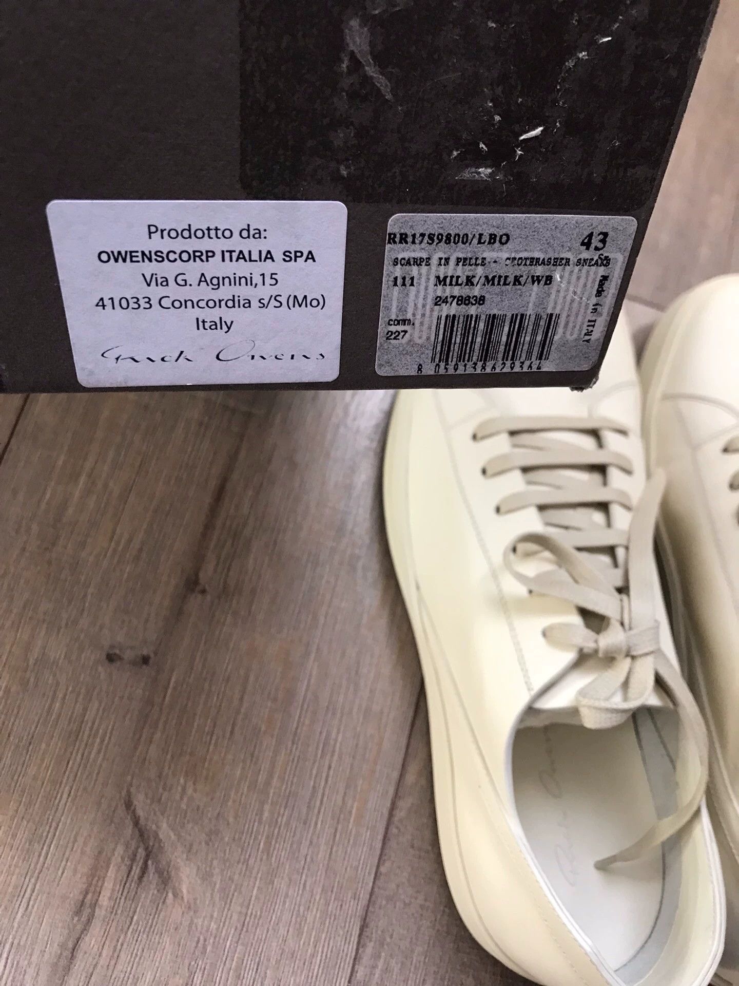 Rick Owens Rick Owens RO Low Top Triangle Ivory Leather Sneaker 43 Size US 10 / EU 43 - 8 Thumbnail