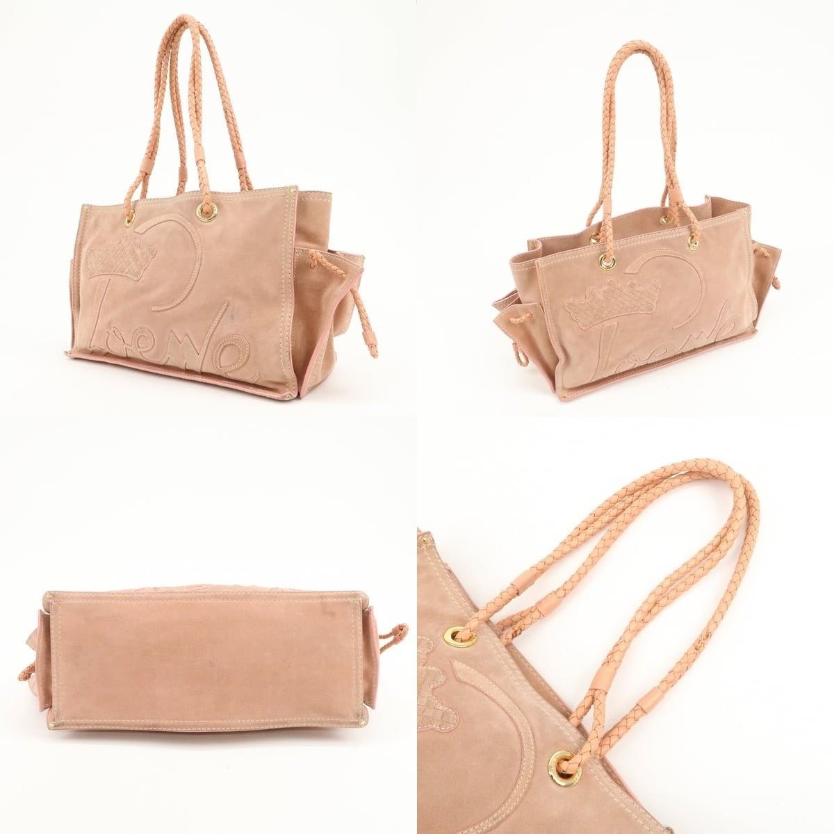 Loewe Loewe Logo Suede Tote Pink Size ONE SIZE - 3 Thumbnail