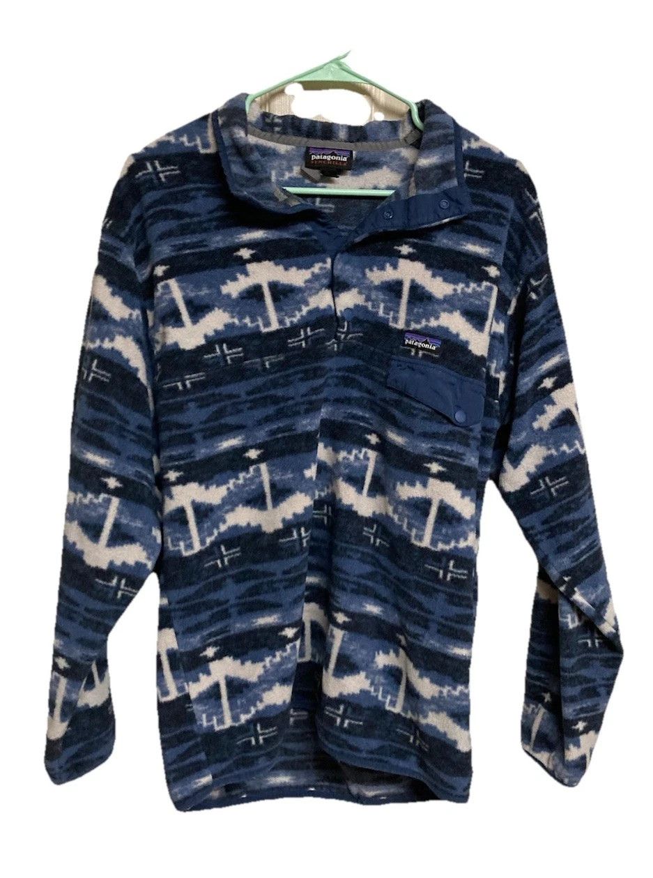 Patagonia Patagonia Synchilla Snap-T Pullover Fleece Blue Aztec Large Size US L / EU 52-54 / 3 - 2 Thumbnail