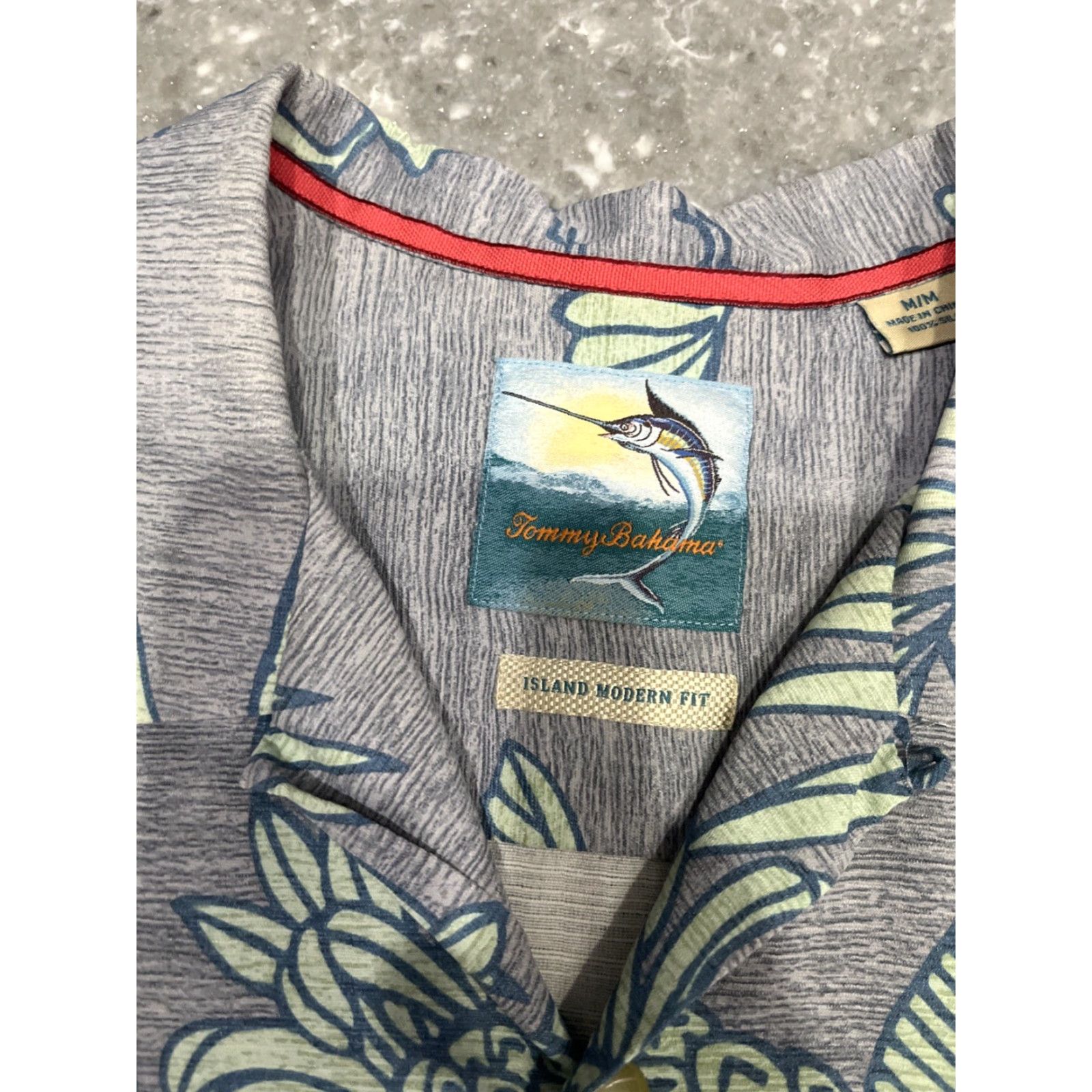 Tommy Bahama Tommy Bahama Button-Up Shirt Mens M Floral Blue Island Modern Fit Short Sleeve Silk Shirt Size US M / EU 48-50 / 2 - 2 Thumbnail