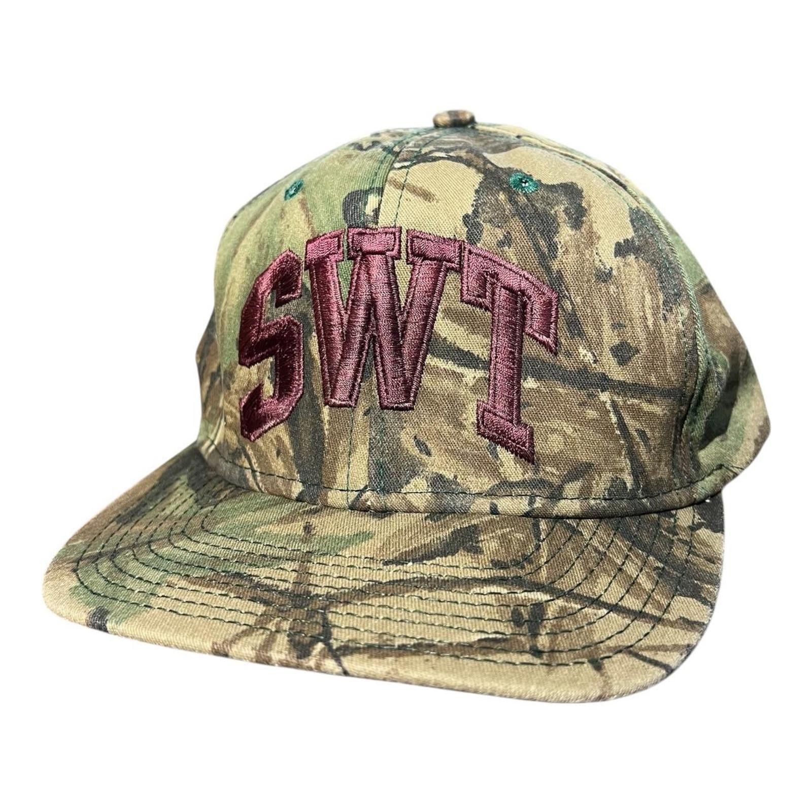 Vintage 90s SWT Southwest Texas Camo Snapback Hat