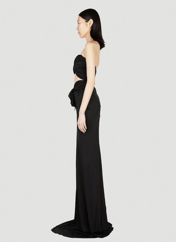 Saint Laurent Paris o1tp1o1224 Cut Out Bustier Fress In Jersey in Black Size M / US 6-8 / IT 42-44 - 3 Thumbnail
