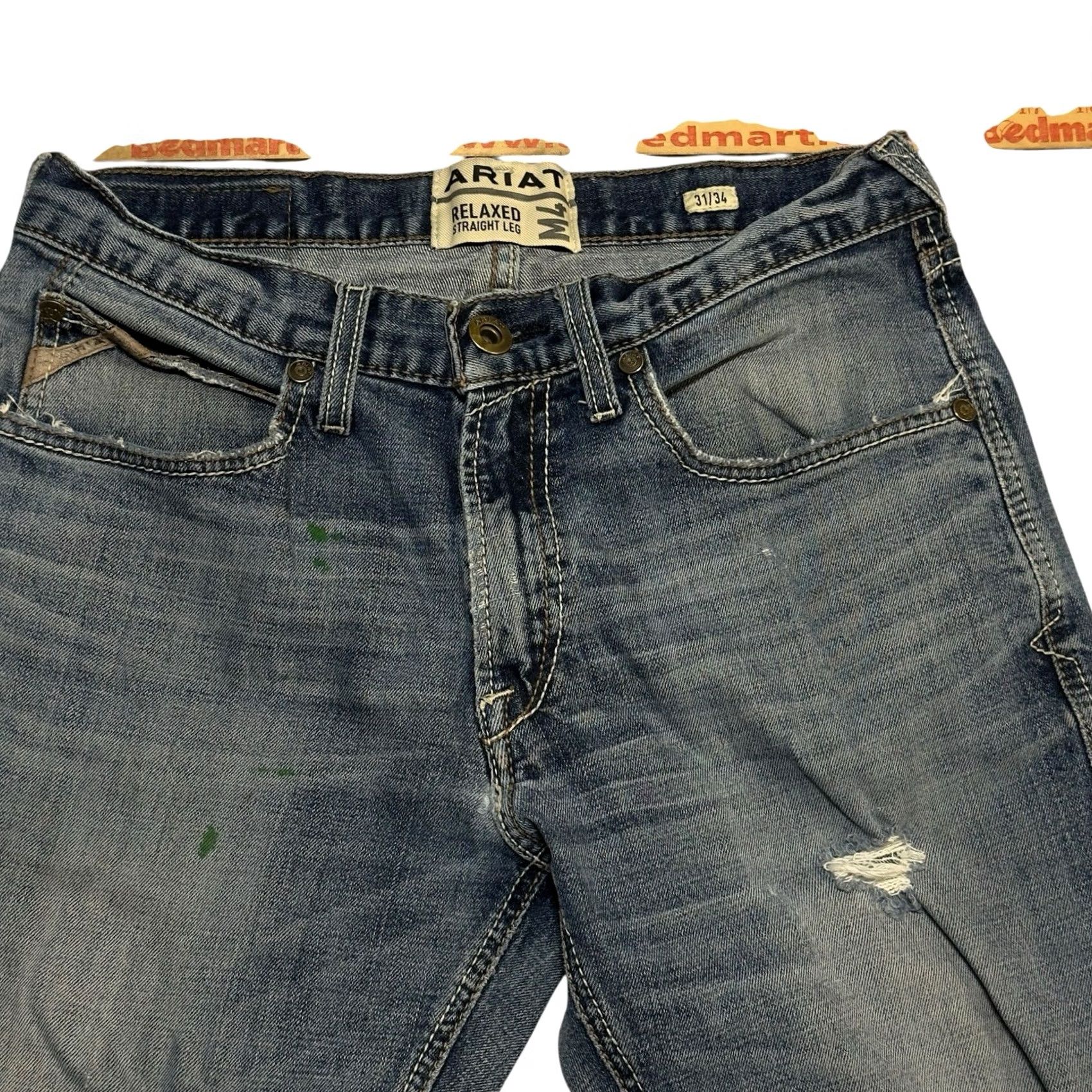 Ariat Ariat M4 Relaxed Straight Leg Jeans 31x34 Denim Blue Mens Jeans Workwear Western Straight Leg Size US 31 - 4 Thumbnail