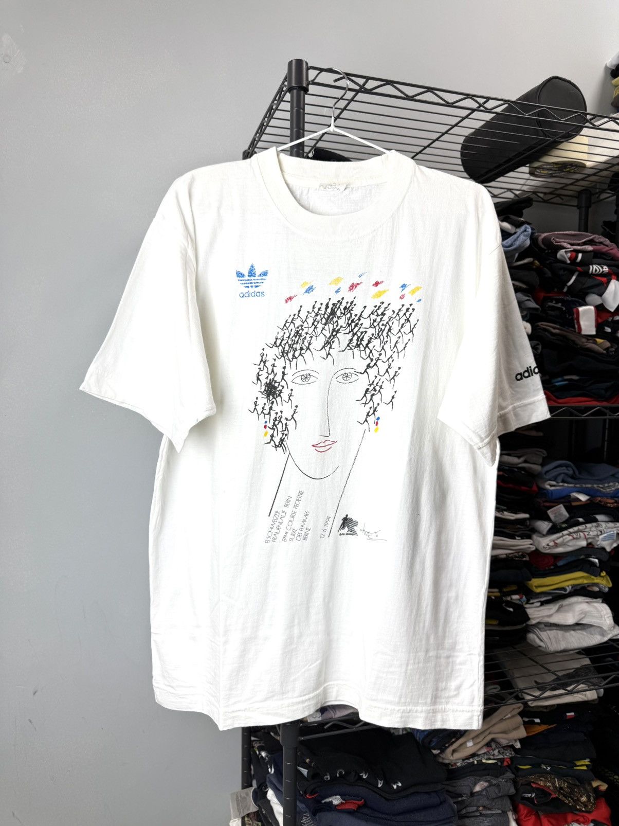 Adidas 💥Rare! Vintage 1994 Adidas Marathon T Shirt Retro Size US M / EU 48-50 / 2 - 1 Thumbnail