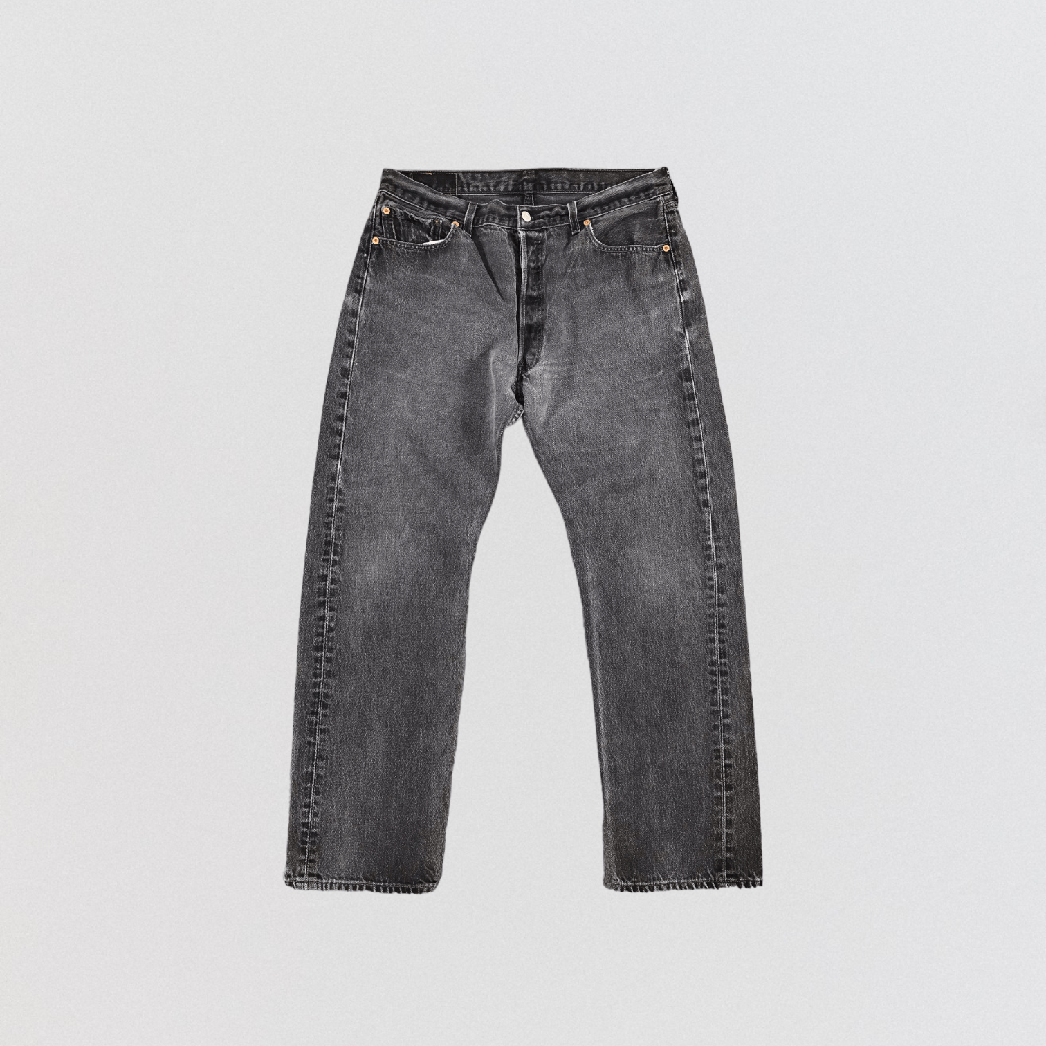 Levi's Vintage 90s Distress Levis 501 Faded Black Jeans-JM1564 Size US 35 - 1 Thumbnail