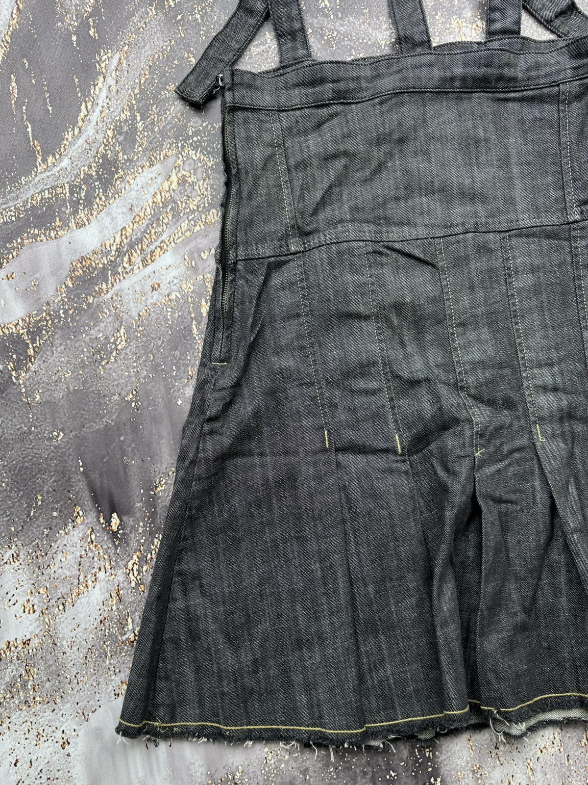 Vintage Vintage Denim Flared Bondage Midi Skirt Size 29" - 9 Thumbnail