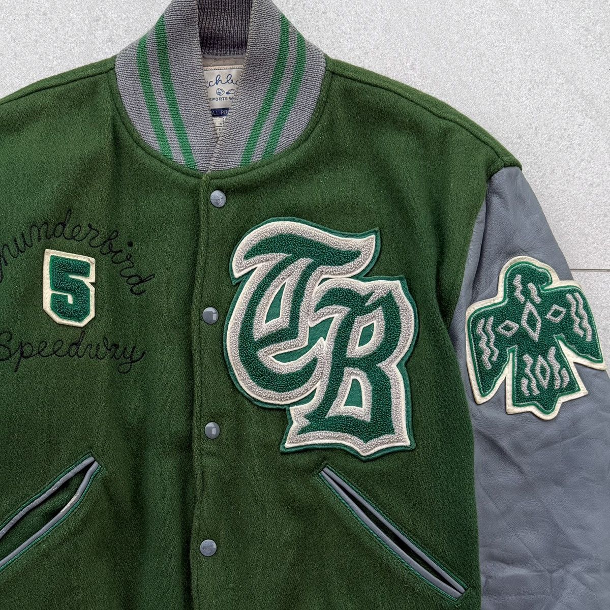 Vintage Vintage Thunder Bird Speedway Wool Leather Varsity Jacket Size US L / EU 52-54 / 3 - 5 Thumbnail