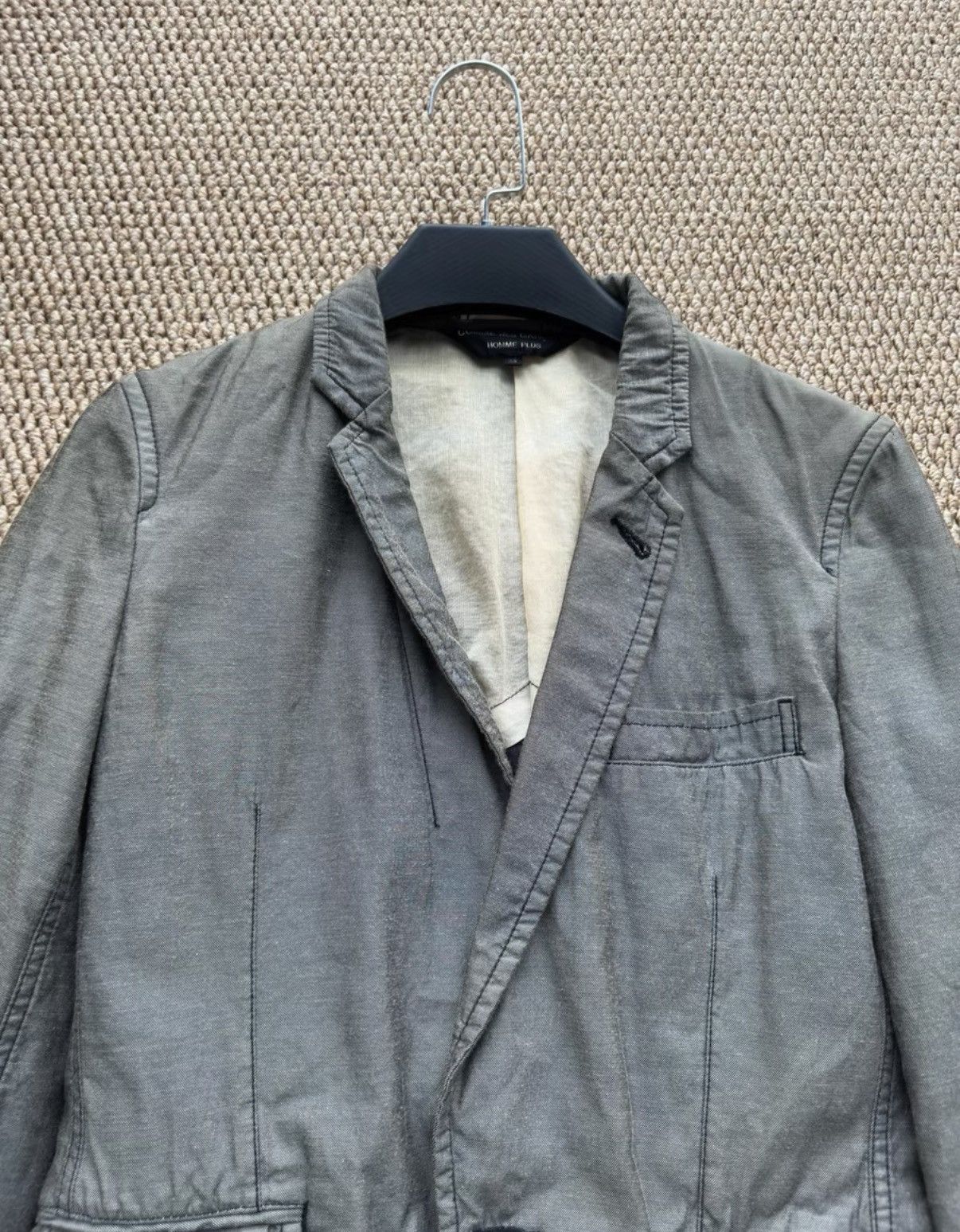 Comme des Garcons COMME des GARÇONS Grey Distressed Mesh Panel Jacket K23 Size US XS / EU 42 / 0 - 4 Thumbnail