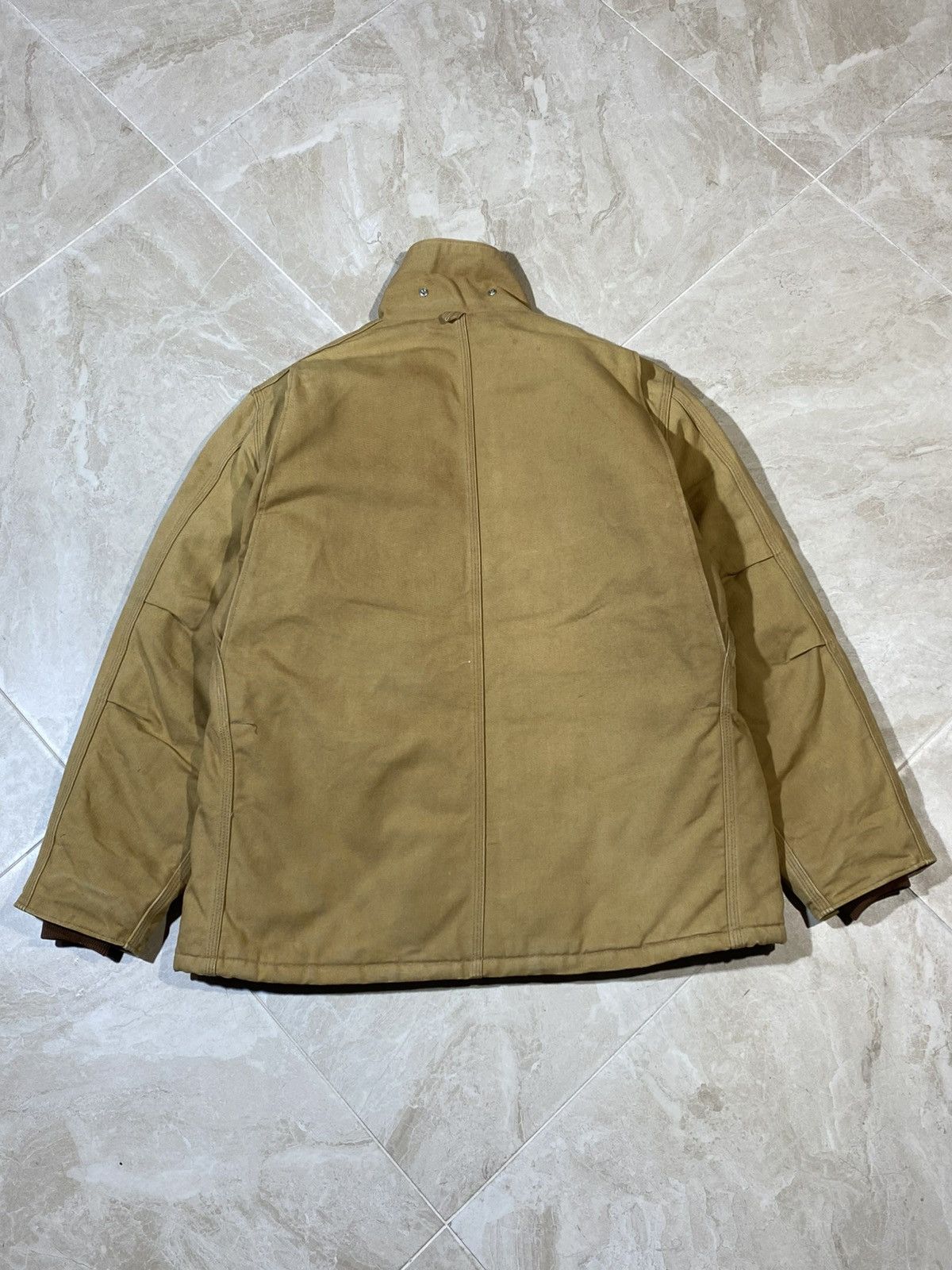 Vintage 90s Carhartt Tan Hooded Jacket USA MADE