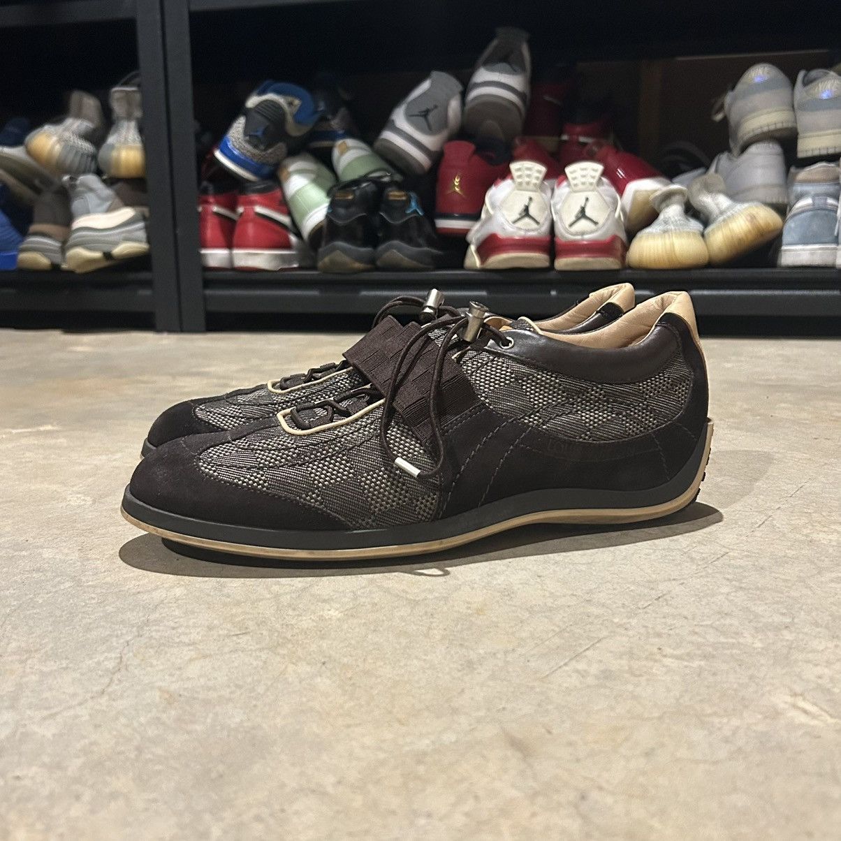 Louis Vuitton 2000s Damier Ebene Leather Sneakers US 9