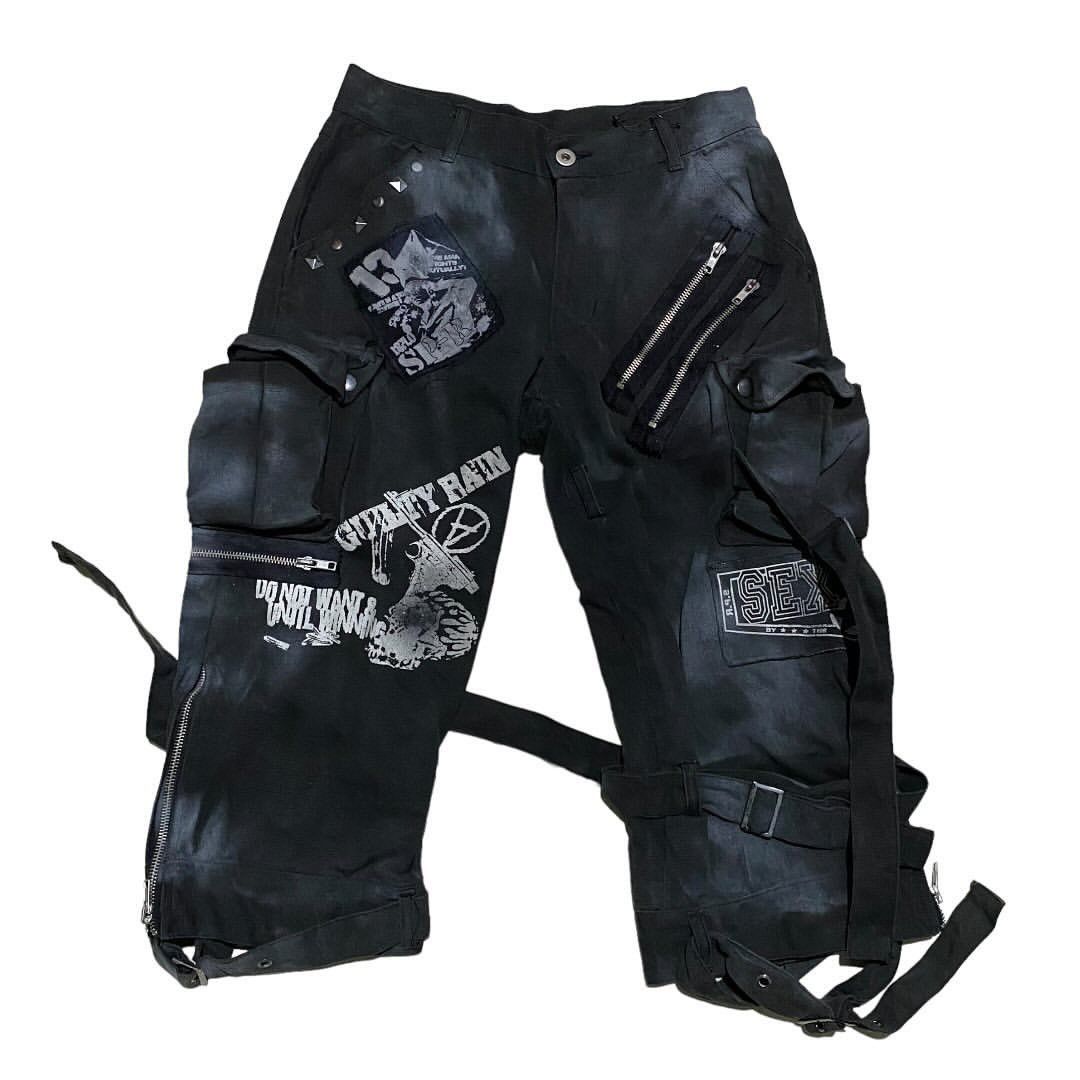 image of Sex Pot Revenge Punk Bondage Short Pants in Black, Men's (Size 27)