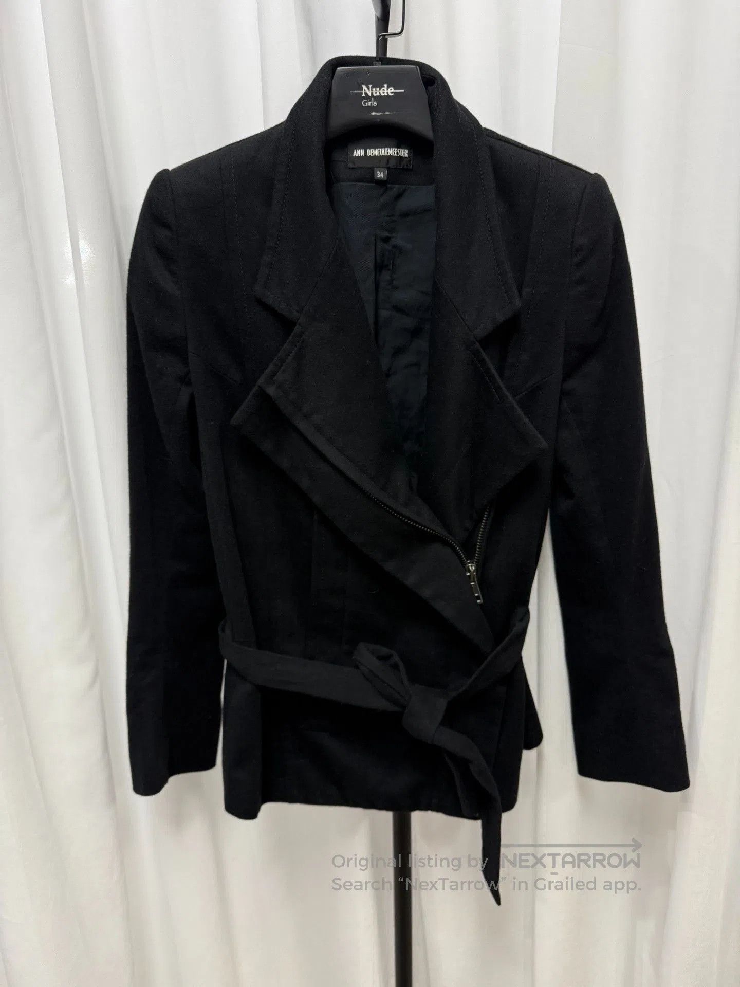 Ann Demeulemeester Ann Demeulemeester Cashmere Blend Runway Zip Jacket. Size XXS / US 00 / IT 34 - 1 Thumbnail