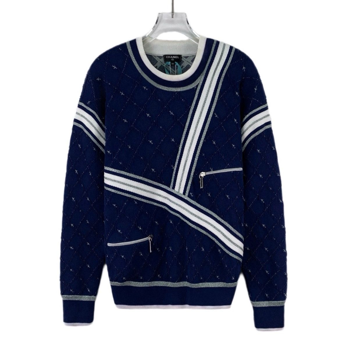 Chanel Chanel Airport Series Striped Long Sleeve Knit Top K26WX Size XS / US 0-2 / IT 36-38 - 1 Thumbnail