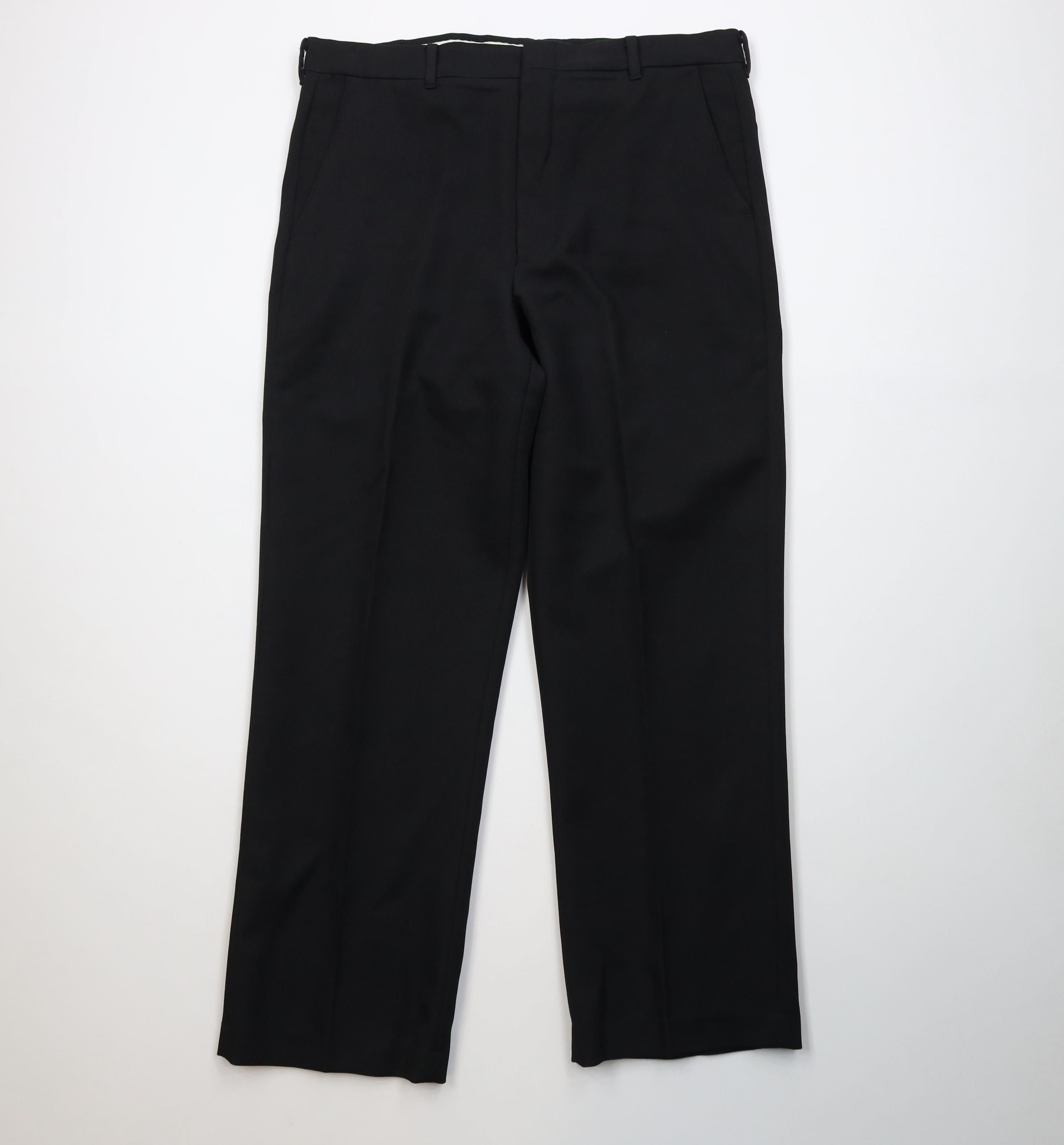 Vintage Vintage 70s Streetwear Flared Wide Leg Chino Pants Black Size US 34 / EU 50 - 1 Thumbnail
